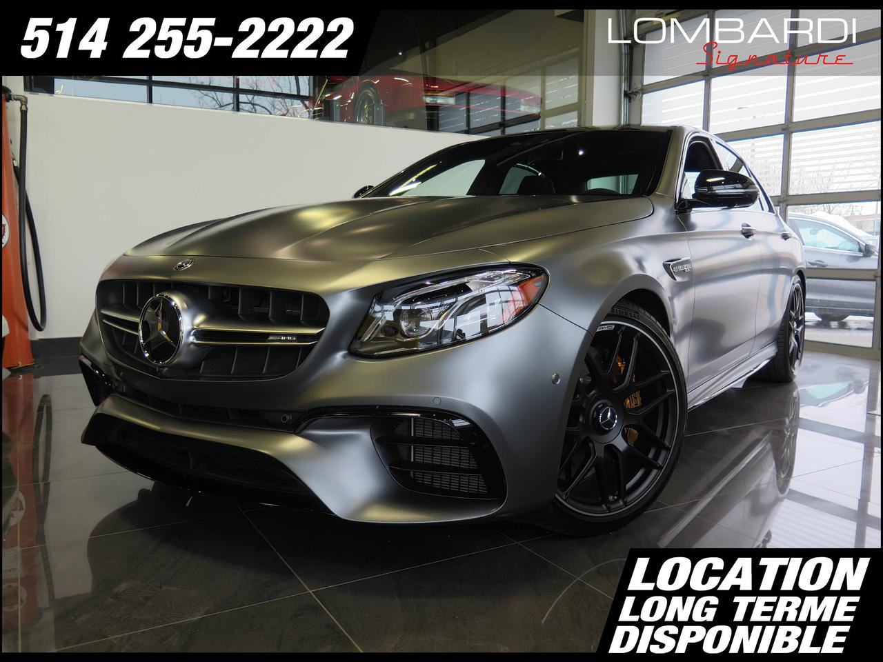 <a href=https://www.lombardisignature.com/occasion/MercedesBenz-E63_AMG-2018.html>https://www.lombardisignature.com/occasion/MercedesBenz-E63_AMG-2018.html</a>

E63 AMG S 4MATIC, EDITION 1. 1 de 25 ALLOUÉES AU CANADA.
EXTÉRIEUR DESIGNO SELENITE GREY MAGNO AVEC INTÉRIEUR EN CUIR NOIR NAPPA / COUTURES JAUNES.
ENSEMBLE DE NUIT AMG, ENSEMBLE AVANCÉ DAIDE À LA CONDUITE, AFFICHEUR TÊTE HAUTE, CAMÉRA VUE PÉRIPHÉRIQUE 360°, SIÈGES AMG PERFORMANCE, FERMETURE ÉLECTRONIQUE DU COFFRE EASY-PACK, KEYLESS GO, SYSTÈME DE FREINAGE AMG HAUTE PERFORMANCE CARBONE CÉRAMIQUE, VOLANT PERFORMANCE AMG, ENSEMBLE PROTECTION SOLEIL, ECHAPPEMENT PERFORMANCE AMG, CONSOLE CENTRALE FIBRE DE CARBONE, ACTIVE DISTANCE ASSIST DISTRONIC, ACTIVE STEERING ASSIST, ACTIVE LANE CHANGING ASSIST, TRAFFIC SIGN ASSIST ET PLUS ENCORE!

-Rapport CARPROOF disponible.
-Véhicule entièrement INSPECTÉ et reconditionné.
- 1ère, 2e chance au crédit.
-Nous prenons vos ÉCHANGES, nous lachèterons au meilleur prix.
- Livraison en moins de 24h. 
- Nous livrons partout au Canada.
-Avec financement.
- Ouvert 6 jours/5 soirs,  Lundi-Mercredi 10:00-18:00, Jeudi-Vendredi 10:00-20:00, Samedi 10:00-14:00. 

Réservez un essai routier dès aujourdhui.
Visitez www.lombardisignature.com ou venez nous rencontrer sur place ou 7200 boul. Langelier, Montréal, QC, H1S 2X6. Tél: (1) 514 255-2222 OU SANS FRAIS 1 855 781-7822.
Le prix ne comprend pas les taxes ou les frais de documentation détaillant.