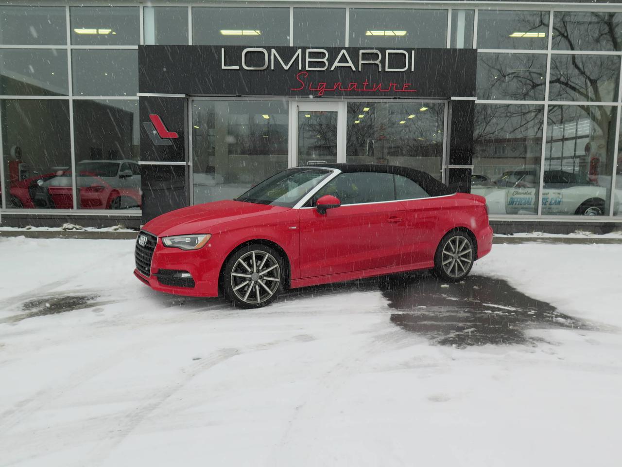 <a href=https://www.lombardisignature.com/occasion/Audi-A3-2015.html>https://www.lombardisignature.com/occasion/Audi-A3-2015.html</a>

AUDI A3 PROGRESSIV CONVERTIBLE 2015, 2.0T, 220 HP, AUTOMATIQUE.

GARANTIE COMPLÈTE DU MANUFACTURIER JUSQUAU 8 AOUT 2019 / 80 000 KM. *AUDI CARE ENTRETIENS INCLUS*

SUSPENSIONS SPORT, JANTES AUDI-SPORT EN ALLIAGE 18, RADIO SATELLITE SIRIUS XM, SIÈGES CHAUFFANTS, BLUETOOTH, PHARES BI-XÉNON ET BIEN PLUS ENCORE!

-Rapport CARPROOF disponible.
-Véhicule entièrement INSPECTÉ et reconditionné.
- 1ère, 2e chance au crédit.
-Nous prenons vos ÉCHANGES, nous lachèterons au meilleur prix.
- Livraison en moins de 24h. 
- Nous livrons partout au Canada.
-Avec financement.
- Ouvert 6 jours/5 soirs,  Lundi-Mercredi 10:00-18:00, Jeudi-Vendredi 10:00-20:00, Samedi 10:00-14:00. 

Réservez un essai routier dès aujourdhui.
Visitez www.lombardisignature.com ou venez nous rencontrer sur place ou 7200 boul. Langelier, Montréal, QC, H1S 2X6. Tél: (1) 514 255-2222 OU SANS FRAIS 1 855 781-7822.
Le prix ne comprend pas les taxes ou les frais de documentation détaillant.