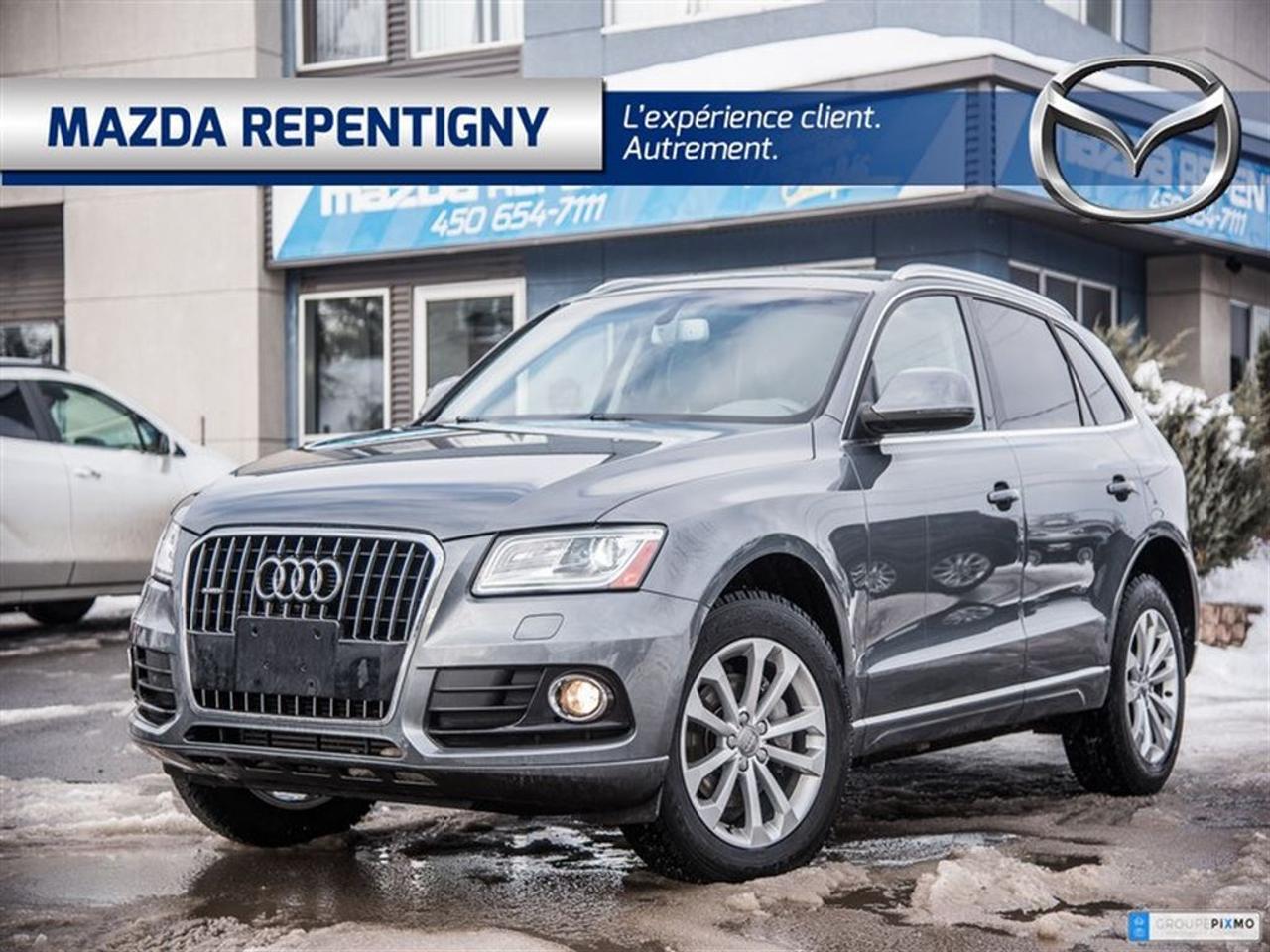 <a href=https://www.mazdarepentigny.com/occasion/Audi-Q5-2014.html>https://www.mazdarepentigny.com/occasion/Audi-Q5-2014.html</a>

4 PNEUS HIVER NEUFS TOYO DEJA INSTALLES !!!!bluetooth+toit ouvrant panoramique+sièges chauffants+régulateur de vitesse+air climatisé+phares automatique+mags et beaucoup plus a voir !!!    Mazda Repentigny: Votre concessionnaire de choix pour un véhicule neuf ou doccasion. Financement à partir de 0,9% pour un véhicule doccasion certifié. Financement 1-2-3e chance au crédit disponible. Meilleurs taux de lindustrie.     Venez voir pourquoi nous sommes votre référence automobile.     Faites un essai routier dès aujourdhui de votre prochain véhicule acheté chez Mazda Repentigny