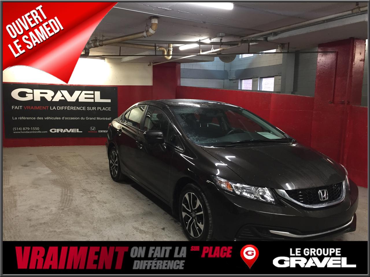 <a href=https://www.gravelhondacentreville.com/occasion/Honda-Civic-2014.html>https://www.gravelhondacentreville.com/occasion/Honda-Civic-2014.html</a>

un seul propriétaire! BLUETOOTH - A/C AUTOMATIQUE - CAMERA DE RECUL - CAMERA ANGLE MORT (LANEWATCH) - TOIT OUVRANT - PORT AUXILIAIRE - SIEGE CHAUFFANT - ROUE EN ALUMINIUM - PORT AUXILIAIRE - LECTEUR CD - CONTROLE AUDIO AU VOLANT - VITRE ÉLECTRIQUE - PORTE ÉLECTRIQUE - MIROIR ÉLECTRIQUE ET CHAUFFANT *** nous avons la solution pour vous « 1ère, 2e, 3e & 4e chance au crédit, 100 % approuvé » vous vendez votre véhicule ? Nous payons le maximum pour votre véhicule déchange, même si vous nachetez pas chez nous « Évaluation gratuite & Rapide » Gravel Honda Centre-Ville est situé au 1124 rue de Bleury à Montréal « Lundi au vendredi de 9:00 à 21:00 et le samedi de 10:00 à 16:00 » pour consulter notre inventaire complet « www.gravelhondacentreville.com » ********************************************************************************** Only one OWNER ! BLINDSPOT CAMERA ( LANE WATCH) - SUNROOF - AUTOMATIC A/C - BLUETOOTH - HEATHED SEAT - ALUMINIUM MAG WHEEL - AUX PORT - POWER WINDOWS - POWER DOORLOCK - MIROIR ÉLECTRIQUE AND HEATHED*** Get de best pre-owned vehicle at the best Price! All our vehicles are inspected in 104 points by our certified techniciens. Additionally, you will get vehicle maintenances histories and the Carproof report for free. Problem with your credit ? We have the solution « 1st, 2nd, 3rd & 4th chance of credit, 100 % approved » Selling your vehicle? We pay the maximum for your exchange vehicle, even if you do not buy from us « Free Evaluation » Gravel Honda Center-Ville is located at 1124 rue de Bleury in Montreal « Monday to Friday from 9:00 to 21:00 and Saturday from 10:00 to 16:00 » To view our complete inventory www.gravelhondacentreville.com