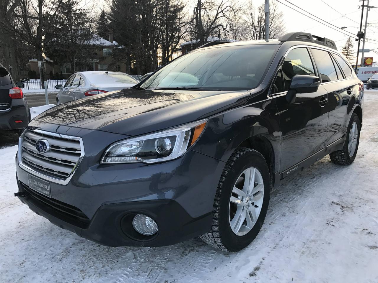 <a href=https://www.subaruvictoriaville.ca/occasion/Subaru-Outback-2017.html>https://www.subaruvictoriaville.ca/occasion/Subaru-Outback-2017.html</a>

Pneus hiver Toyo avec roues 17 po + Pneus été avec roues 18 po + Protecteur de capot et ailes avant + Protecteur de bumper arrière *** un seul propriétaire + client de la maison (Subaru Victoriaville) *** ** VÉHICULE CERTIFIÉ SUBARU ** incluant Garantie Limitée, Privilège déchange, Assistance Routière, Rapport Carproof et Inspection en 152 points approuvé par des techniciens Subaru. Caractéristiques clés ; Moteur BOXER 4 cylindres de 2.5 Litres, Traction intégrale symétrique à prise constante, Boîte CVT Lineartronic® (boîte à variation continue) avec mode manuel et palettes de vitesse avec Fonction X-MODE, Phares Antibrouillards allogènes, Système audio HARMAN KARDON comprenant 12 haut-parleurs, Connectivité pour téléphones mobiles Bluetooth® (à activation vocale), Chaîne audio à écran tactile de 7 po, Reconnaissance vocale avec Siri®, Radio satellite Sirius XM® et Travel Link®, fonction daudio en continu Bluetooth, Port USB et Auxiliaire, Commandes audio intégrées au volant, Fonction de messagerie texte, Caméra de recul, Sièges avant-arrières chauffant, Volant chauffant, Jantes en alliage daluminium de 18 Po, Hayon à commande électrique, Toit ouvrant vitré électrique, Rétroviseur extérieurs dégivrants, Feux clignotants au DEL, Feux de croisement DHI, Dégivreurs dessuie-glace avant, Siège et Volant en CUIR, Système de détection dangles morts (BSD) et Avertissement de circulation transversale arrière (RCTA), Mémoire de deux positions du siège conducteur, Siège passager avant à quatre réglages électrique, Programme de mise à jour de carte de navigation SUBARU. ** Option technologique incluant laide à la conduite EyeSight® avec assistance au maintien de voie, clé intelligente au démarrage par bouton-poussoir, Écran daffichage multi-information de 5 po, Antibrouillards directionnels, Rétroviseur intérieur à atténuation automatique avec boussole et Homelink ®, Freinage automatique en marche arrière et Assistance aux feux de route. ** Garantie supplémentaire et Rapport CarProof disponible pour vous ! WWW.SUBARUVICTORIAVILLE.CA English service is also available. You are welcome to contact us by email or call.