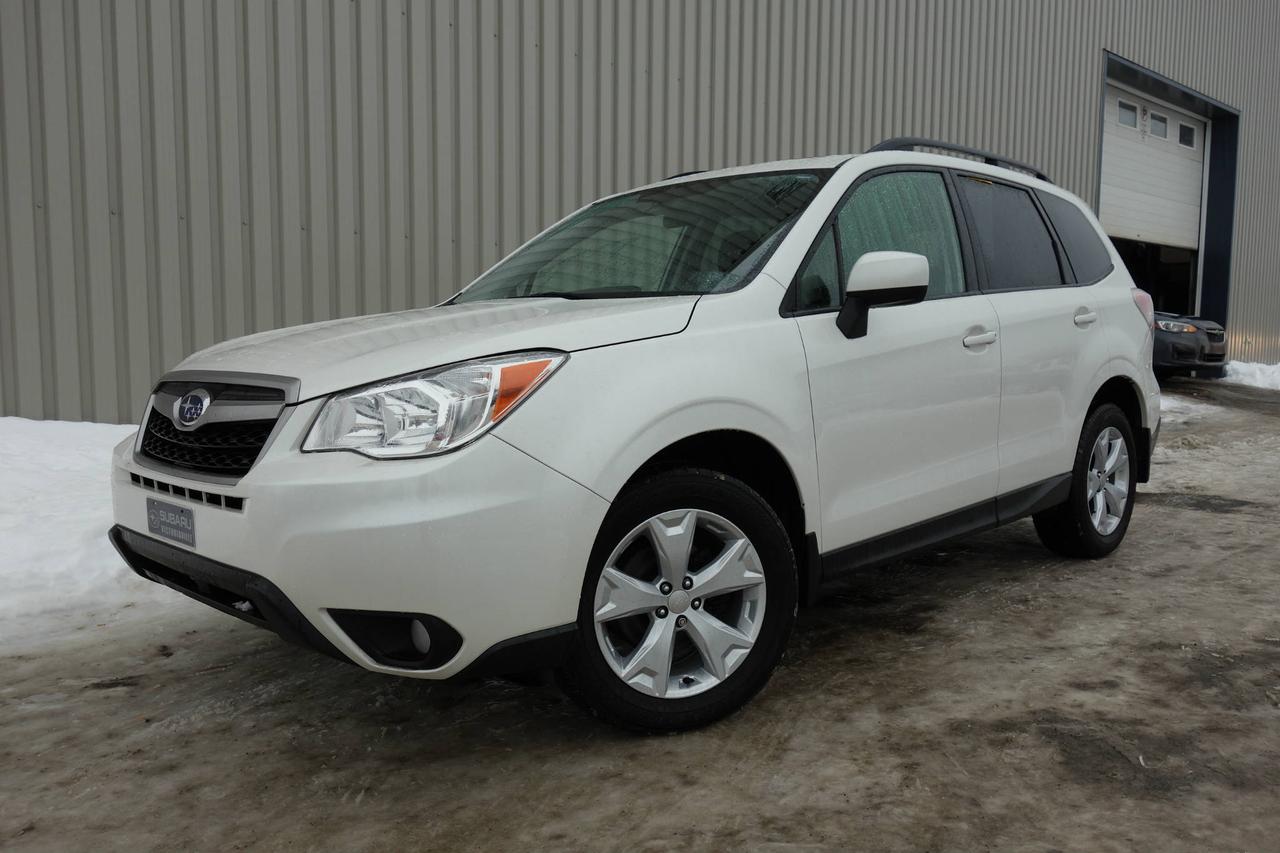<a href=https://www.subaruvictoriaville.ca/occasion/Subaru-Forester-2015.html>https://www.subaruvictoriaville.ca/occasion/Subaru-Forester-2015.html</a>

** VÉHICULE CERTIFIÉ SUBARU ** incluant Garantie Limitée, Privilège déchange, Assistance Routière, Rapport Carproof et Inspection en 152 points approuvé par des techniciens Subaru.     Caractéristiques clés : Transmission CVT Lineartronic® (transmission à variation continue) avec palettes de changement de vitesse et mode manuel, Fonction X-MODE et contrôle dadhérence en descente, Connectivité pour téléphones mobiles Bluetooth®(à activation vocale), Sièges avant chauffants avec sellerie en tissu de première qualité, Siège conducteur à 10 réglages électriques, Jantes en alliage daluminium de 17 po, Afficheur multifonction avec caméra de recul, Antibrouillards halogènes à réflecteurs multiples, Hayon à commande électrique avec fonction de mémoire, Très grand toit ouvrant vitré électrique coulissant, Déflecteur à la ligne de toit, Contrôle de la température automatique à deux zones. Garantie supplémentaire et Rapport CarProof disponible pour vous !     ** BALANCE DE GARANTIE DE SUBARU CANADA VALIDE JUSQUEN OCTOBRE 2019 OU 100 000 KM ** WWW.SUBARUVICTORIAVILLE.CA     English service is also available. You are welcome to contact us by email or call.