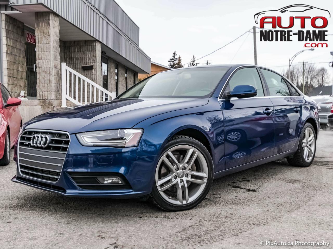 <a href=http://www.autonotredame.com/occasion/Audi-A4-2013.html>http://www.autonotredame.com/occasion/Audi-A4-2013.html</a>

Audi A4 Berline 4 portes, boîte manuelle, Premium, quattro Navigation ** Nouvel Arrivage ** ----------------  ** NOUVEL ARRIVAGE ** OUVERT DU LUNDI AU VENDREDI DE 9H00  à 20H ET LE SAMEDI DE 10H à 16H , Auto Notre Dame vous offre une variété de voitures doccasion à prix le moins cher sur le marché . Procurez-vous en toute confiance, un véhicule doccasion inspecté par une équipe de professionnels certifiés. . Inspection en 155 points . Financement sur place . Rapport CARPROOF fourni gratuitement . **LIVRAISON RAPIDE, 1ere, 2eme, 3iem CHANCE AU CRÉDIT DISPONIBLE !** Venez consulter VOTRE spécialiste du financement sur place. Notre mission : vous offrir une expérience dachat INCOMPARABLE . Auto Notre Dame de Repentigny ,Proche de Laval,Montréal, Terrebonne, Montréal Est ,LAssomption , Mascouche , LÉpiphanie , Lavaltrie , Rosemère , Rive-Nord et de la Rive-Sud, www.autonotredame.com