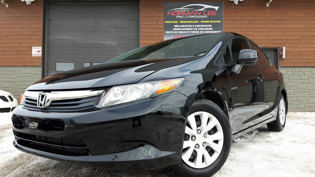 <a href=https://www.autoaubaine.com/Honda-Civic-c7028615.html>https://www.autoaubaine.com/Honda-Civic-c7028615.html</a>

très beau civic 2012 à seulement 10,499$ model LX automatique tout équipé, bluethoot, très bas km seulement 39,989km, antirouille, freins neuf disques et plaquettes de très bonne qualité (bremsen) batterie neuve, pneus presque neuf, voiture impeccable autant esthétique, que mécanique, aucune égratignure, inspecté avec rapport dinspection. financement très facile sur place, possibilité déchange. Plusieurs véhicules en inventaire. Vous pouvez me contacter au 418-564-1177 (Norman Lee), il me fera plaisir de répondre à vos questions ou je peux prendre vos commandes. site internet: www.normanlee.ca