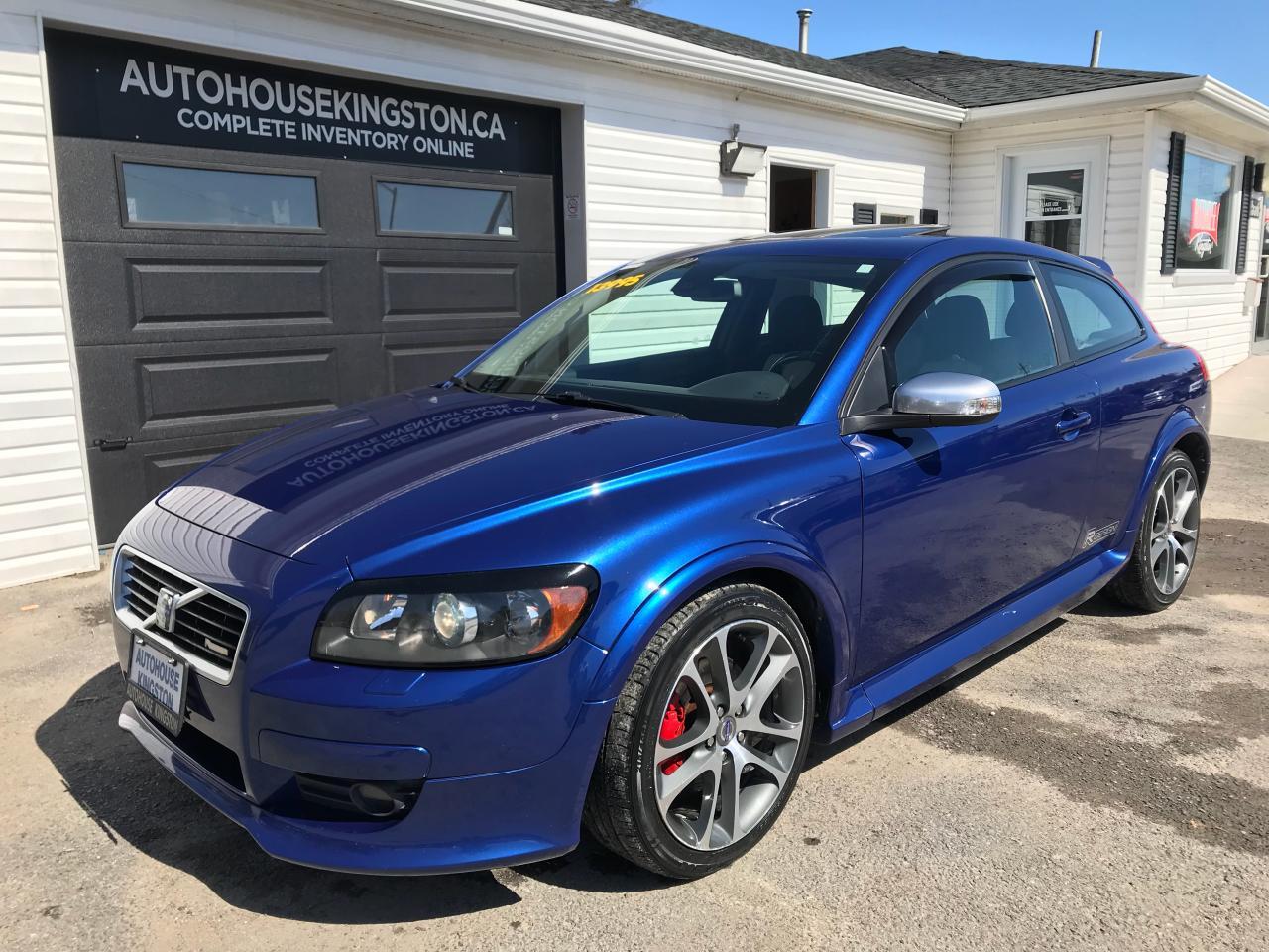 <p>2010 Volvo C30 R-Design&nbsp;</p>
<p>Air Conditioning, Heated Seats, Moonroof, Automatic Headlights, Leather Seats, Leather Steering Wheel, Alloy Wheels, Steering Wheel Controls, Cruise Control, Bluetooth, AM/FM, SIRIUS Radio, USB/Auxilary Ports, Anti-Lock Brakes, Front Reading Headlamps, Auto Dimming Rear-view Mirror, Lumbar Support, Integrated Turn Signal Mirrors, Transmission with dual shift mode, Universal Garage Door Opener</p>
<p>All of our vehicles are ready to go! They&rsquo;ve been through the shop for a 250-point safety inspection, Oil Change and Emissions Test if needed. Our vehicles have been cleaned inside and out for your viewing pleasure. When you step on our lot you&rsquo;ll notice that everything is priced and has an information sheet on the dash. We make shopping easy and stress free. Our lot is always open so you can view the vehicles yourself in the evening or on Sundays.</p>
<p class=MsoNormal>Autohouse Kingston is a locally owned family business, and have been serving Kingston and surrounding areas for over 25 years. We operate with transparency and family-like service for all our clients. Here at Autohouse Kingston we work with over 20 lenders to get you the best possible finance options. Please ask how you can add warranty and a winter tire package to your monthly payment. Get approved and driving the same day!</p>
<p class=MsoNormal>We are located 1556 Bath Rd in Kingston. Just East of Gardiners. Come on in for a test drive and speak to the owners, Bradie and Ken Johnston who will look after all your automotive needs with the friendly, low pressure feel you&rsquo;ve been searching for. Drive off with your new ride today! Our office number is 613-634-3262 and our website is https://www.autohousekingston.ca/ If you have questions after hours or on weekends, Feel free to text Bradie at 613-331-1121. Autohouse Kingston &ndash; It just makes sense.<span>&nbsp;</span></p>