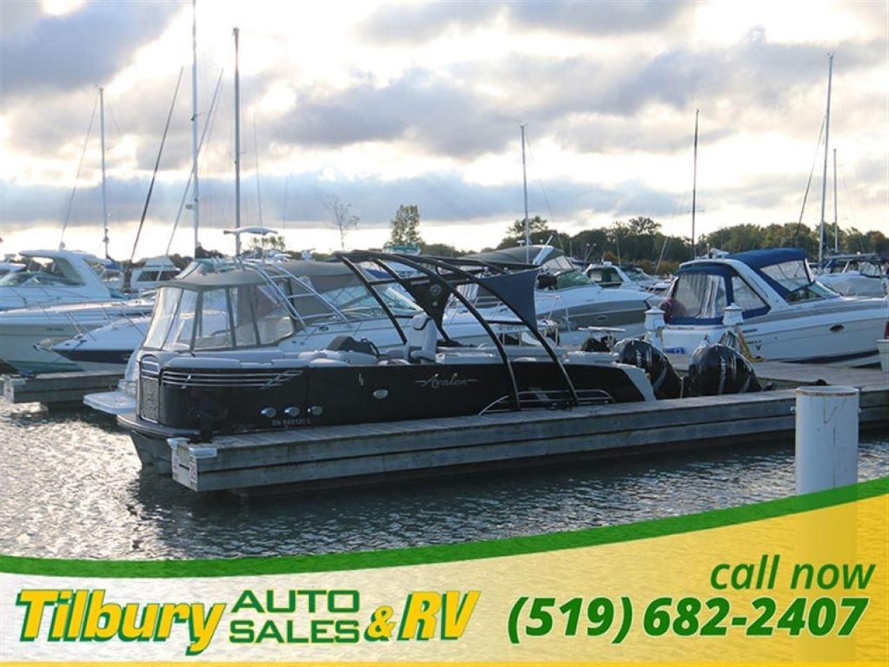 Used 2017 AVALON AMBASSADOR ENTERTAINER TWO TWIN 300hp Mercury Verado outboards for sale in Tilbury, ON