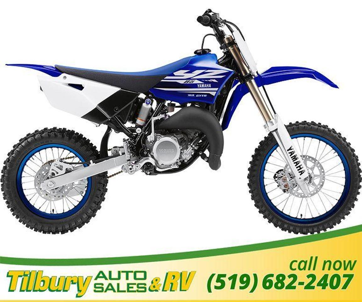 <p class=MsoNormal><span style=font-size: medium;><strong><span style=font-family: Verdana,sans-serif; mso-bidi-font-family: Arial; background: white;>Call us at 519-682-2407 or visit our lot at 20600 HWY #42, Tilbury, Ontario. Canada. <br /><br />+prep charges<br /></span></strong><span style=font-family: Verdana, sans-serif;><strong><br />Modern Styling:&nbsp;</strong></span><strong style=font-family: Verdana, sans-serif;>A</strong>ggressive, modern styling includes the front fender, number plate, radiator shroud and side number plates.</span></p>
<p class=MsoNormal><span style=font-size: medium;><span style=font-family: Verdana, sans-serif;><strong>Adjustable Controls:&nbsp;</strong></span>Clutch lever reach adjuster to accommodate smaller hands for younger riders.</span></p>
<p class=MsoNormal><span style=font-size: medium;><span style=font-family: Verdana, sans-serif;><strong>Compact Two-Stroke Powerplant:&nbsp;</strong></span>Liquid-cooled, 85cc crankcase reed-valve-inducted six-speed is light, compact and designed to deliver hard-hitting, moto-winning power throughout the rpm range.</span></p>
<p class=MsoNormal><span style=font-size: medium;><span style=font-family: Verdana, sans-serif;><strong>Close-Ratio Transmission:</strong>&nbsp;</span>Smooth-shifting, six-speed close-ratio transmission with heavy duty multiplate clutch delivers maximum hookup for outstanding acceleration and corner-exiting power.</span></p>
<p class=MsoNormal><span style=font-size: medium;><span style=font-family: Verdana, sans-serif;><strong>Strong, Compact Frame:&nbsp;</strong></span>Ultra-rigid, single-backbone, semi-double-cradle frame is lightweight and strong for sharp handling.</span></p>
<p class=MsoNormal><span style=font-size: medium;><span style=font-family: Verdana, sans-serif;><strong>Race-Ready Suspension:&nbsp;</strong></span>Fully adjustable suspension allows a broad adjustment range to suit everybody from rank novice to mini expert.</span></p>
<p class=MsoNormal><strong><span style=font-family: Verdana,sans-serif; mso-bidi-font-family: Arial; background: white;><span style=font-size: medium;>Call us at 519-682-2407 or visit our lot at 20600 HWY #42, Tilbury, Ontario. Canada.</span><br /></span></strong><strong><span style=font-family: Verdana,sans-serif; mso-bidi-font-family: Arial; background: white;> <br /> </span></strong><strong><span style=font-size: 7.5pt; line-height: 115%; font-family: Arial,sans-serif; background: white; font-weight: normal;>While every reasonable effort is made to ensure the accuracy of this data, we are not responsible for any errors or omissions contained on these pages. Please verify any information in question with a dealership sales representative. Serving, Windsor, Essex, Tilbury, Chatham, Blenheim, Rodney, St. Marys, St. Thomas, Leamington, Harrow, Amherstburg, Kingsville, Wheatley, Belle River, Lakeshore, Wallaceburg, Sarnia,London, Lambton, Lambton County, Lambeth, Essex County, Middlesex, Middlesex County, Rodney, Dresden, Thamesville, Lasalle, Watford, Ailsa Craig, Glencoe, Alvinston, Parkhill, Strathroy, Mt.Brydges, West Lorne, Dutton, Aylmer * Prices in Ontario, include OMVIC/AMVIC fee (where applicable), dealer administration and other retailer charges and exclude taxes, license, insurance, plus HST* * While every reasonable effort is made to ensure the accuracy of this information, we are not responsible for any errors or omissions contained on these pages. Please verify any information in question with Tilbury Auto Sales & RV. .</span></strong></p>