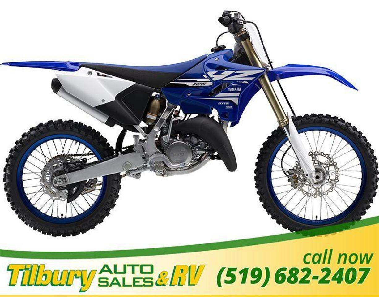 <p><span style=font-size: medium;><strong>Call us at 519-682-2407 or visit our lot at 20600 HWY #42, Tilbury, Ontario. Canada</strong></span></p>
<p><span style=font-size: medium;>+ Prep charges</span></p>
<p><span style=font-size: medium;>Lightweight, quick and easy to maintain, the YZ125 is a perfect transition for those too big for 85s but too small or inexperienced for bigger, more powerful 4-strokes.</span></p>
<p><span style=font-size: medium;>Liquid-cooled, 124cc, crankcase reed valve-inducted 2-stroke engine provides class leading power and acceleration. Its easy to service too! Ceramic composite cylinder bore is a liner less design with the ceramic coating sprayed directly on the aluminum block. The benefits include reduced weight (no heavy iron liner), reduced friction, extended cylinder life and excellent heat dissipation for consistent power delivery.</span></p>
<p><span style=font-size: medium;>Modern, aggressive styling, including front fender, front number plate, radiator shrouds, side number plates, air box, rear fender, fork guards, as well as the rear brake disc protector, rear brake caliper protector and wider foot pegs&mdash;just like the 4-strokes.</span></p>
<p><span style=font-size: medium;>A light aluminum frame housing a patented YPVS&trade;-equipped ripper of an engine results in an awesome power-to-weight ratio. The YZ125 is ready to race out of the crate, complete with an aluminum handlebar, titanium foot pegs and gripper seat.</span></p>
<p><span style=font-size: medium;>A pure motocross machine, the light and nimble YZ125 is the perfect choice for riders stepping up from the 85cc class. Ultra light weight means nimble handling with less fatigue. Large 270mm front disc brake coupled with high-performance pad material offers outstanding machine control and performance, with exceptional stopping power and controllability.</span></p>
<p><span style=font-size: medium;><strong>Call us at 519-682-2407 or visit our lot at 20600 HWY #42, Tilbury, Ontario. Canada.&nbsp;</strong></span></p>
<p>While every reasonable effort is made to ensure the accuracy of this data, we are not responsible for any errors or omissions contained on these pages. Please verify any information in question with a dealership sales representative. Serving, Windsor, Essex, Tilbury, Chatham, Blenheim, Rodney, St. Marys, St. Thomas, Leamington, Harrow, Amherstburg, Kingsville, Wheatley, Belle River, Lakeshore, Wallaceburg, Sarnia,London, Lambton, Lambton County, Lambeth, Essex County, Middlesex, Middlesex County, Rodney, Dresden, Thamesville, Lasalle, Watford, Ailsa Craig, Glencoe, Alvinston, Parkhill, Strathroy, Mt.Brydges, West Lorne, Dutton, Aylmer * Prices in Ontario, include OMVIC/AMVIC fee (where applicable), dealer administration and other retailer charges and exclude taxes, license, insurance, plus HST* * While every reasonable effort is made to ensure the accuracy of this information, we are not responsible for any errors or omissions contained on these pages. Please verify any information in question with Tilbury Auto Sales & RV.</p>