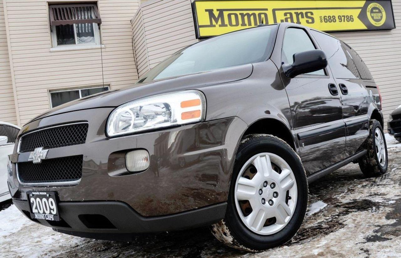 2009 Chevrolet Uplander LS!

V6 3.9L Engine! Dual Sliding Doors + Plenty of Cargo Space + Automatic Headlights + Auxiliary Input + AM/FM CD Player + Tinted Glass + Quad Captain?s Chair and much more!

Meet Celeste! The newest family vehicle to hit Momoland! The Uplander is the best minivan Chevrolet has ever offered, period. The strength of the Chevy Uplander lies in its value. Comparably equipped, the Uplander sells for thousands less than class standards such as the Honda Odyssey and Toyota Sienna. Giving you everything the heavy hitters have at a better value for your hard earned money. Not only that but taking your family on trips has never been easier with the Uplander. With plenty of storage space and removable seating the versatile minivan/crossover can adapt to any lifestyle. Whether getting to the big game or dance recital the Uplander will accommodate. Celeste provides you with a plethora of ways to keep your family safe and secure while you just enjoy the drive! The Uplander is a must see for the family looking to get an upgrade on both size and stability in owning a minivan. Don?t miss your opportunity to drive away in Celeste today! Call one of our Sales Professionals today and let?s get the conversation started!

Here are two awesome facts that you want to know:

1) The Uplander has plenty of cargo space and plenty of storage compartments for you and the entire family! Packing the Chevy for long trips will be a breeze and you?ll be amazed at how much stuff you can fit in there!

2) The 2009 Chevrolet Uplander received a five-star rating (best possible) for protection of front occupants in frontal crashes. For side-impact crashes, the Uplander earned four stars for protection of front occupants and five stars for the rear occupants. Keeping you and your family safe!

Fuel Economy: You can drive 50km for approx. $4.34! Rated at 10.23L/100km. Toronto from Niagara for $9.26!

Did You Know? If you aligned all of the Chevrolet vehicles in the world bumper to bumper, it would wrap around more than half of the earth?s circumference.

Finance Carmen Today! ONLY $119.55 Bi-Weekly! With $500 down, 3 year loan @ 4.99%! (Sale Price: $6,888 & Cost of borrowing $959.89) For well-qualified buyers. Whether youve got perfect credit or blemished we can do it all at Momo Cars! Inquire further as to your specific situation! 

To fill out our online CREDIT APPLICATION please visit:
www.momocars.ca/financing

Financing available for any and every situation. LOW INCOME, BANKRUPTCY, COLLECTIONS AND EVEN O.D.S.P.! We can do it all! From amazing prime rates to subprime! Youll be amazed at the Momo Difference! Dont hesitate to get a risk-free pre-approval today! Vehicle Repossession? Low Income? Student? Newly arrived to Canada? We can do it all! Down Payment May Be Required!

Call: 905-688-9786
Email: info@momocars.ca
Text: 289-407-2838

Momo Cars Inc
www.MomoCars.ca

Located in Downtown St Catharines. We are a trusted member of the UCDA and licensed by OMVIC. Buy with confidence!

35 Minute Drive from Hamilton & Burlington. 60 Minute Drive from Toronto & Mississauga.