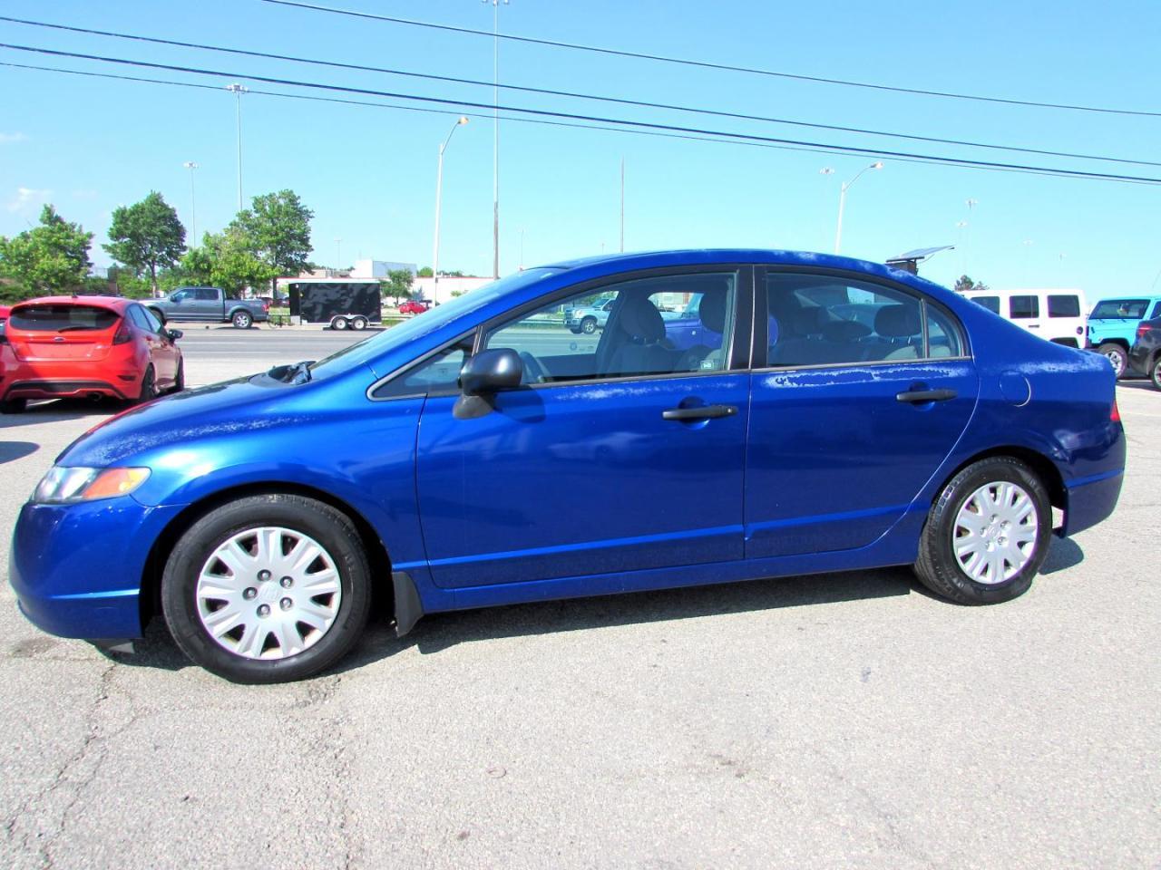 *Accident Free*Very Clean Honda Civic DX 1.8L Sedan With Automatic Transmission, Blue on Grey Interior. Loaded with: Power Windows, Locks, Mirrors, CD, AC, Buckets Seats. ALL THE POWER OPTIONS!! Vehicle Comes With: Safety Certification, 2 Year Power Train (Engine/ Transmission) Seals & Gaskets Warranty, and Car Proof Report ALL INCLUDED!! At no extra cost to you!! Auto Moto Of Ontario @ 583 Main St E. , Milton, L9T3J2 ON. Please call for further details. 905-281-2255 ALL TRADE INS ARE WELCOMED!
