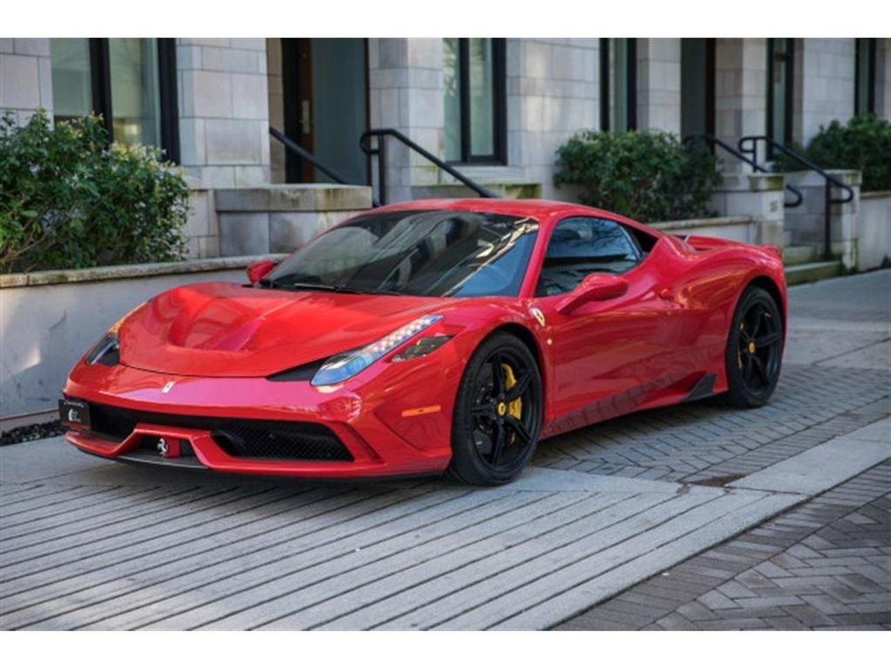 2015 Ferrari 458 Speciale. Just the right options and highly desirable for any collector.

Options are:
-Kit Telemetry
-Base Extractor
-Car Booklets
-Ferrari Shielding Shields
-Bluetooth Radio Navigation System
-Yellow Tachometer Bottom
-Carbon Racing Seats
-Regulation Systems
-Sdars Antenna
-In-built Audio System
-3D Colour Fabric for Interior
-Lowered Back
-Racing Red DS 323
-Large Seat Sizes
-No Stripes ordered (Highly sought after without stripes)
Only 1650 KMS local no accident piece. Firmly priced at $619,000.