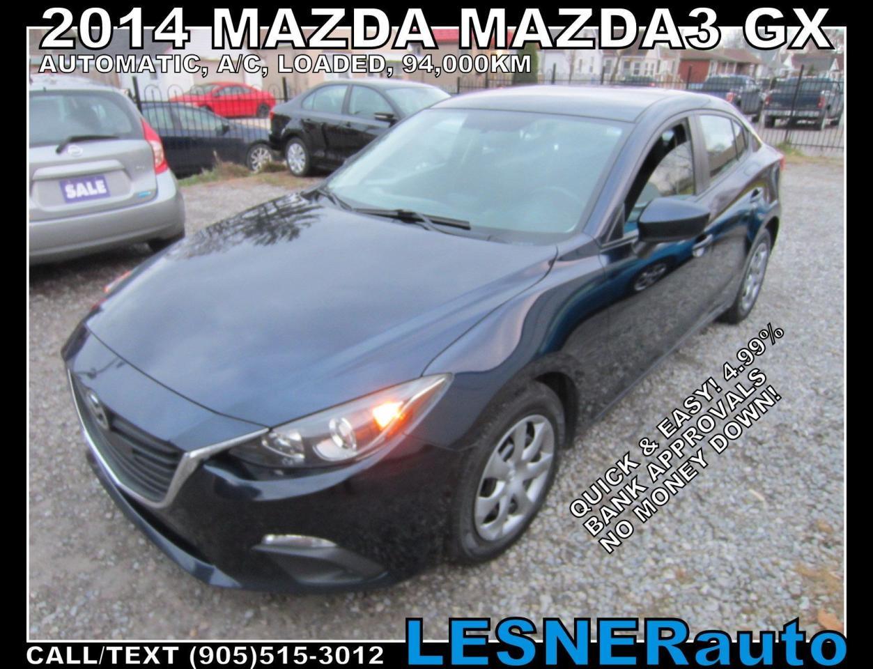 Used 2014 Mazda 3 -ZERO DOWN, $199 for 60 months FINANCE TO OWN! for sale in Hamilton, ON