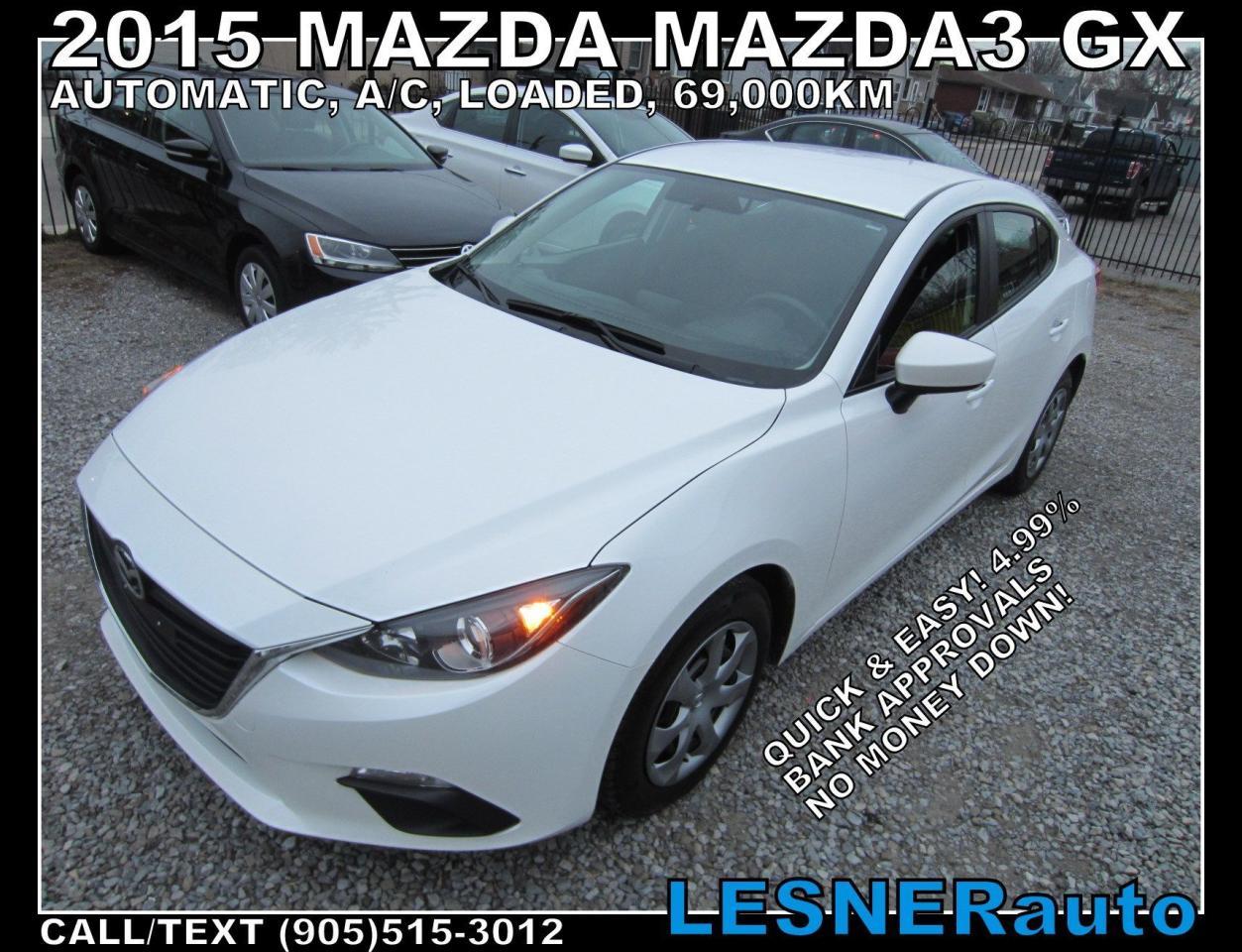 Used 2015 Mazda 3 -ZERO DOWN, $236 for 60 months FINANCE TO OWN! for sale in Hamilton, ON