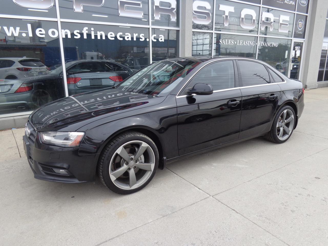 Directly From Audi store. One owner. Off lease. Well maintained. Black on Black leather. All service records. Comes loaded with all power options, Leather, Panoramic roof, Bluetooth, Cruise control, Heated seats, and much much more... Finance available from 4.9% O.A.C.We are more than 15 Years USDA members! and over 19 years of automotive industry experience! Full history reports and disclosure comes with the vehicle.We service what we sell!! Save $$$ on future maintenance cost! Looks like new! We have over 150 in stock in heated showroom come and test drive today!! For more info visit @ www.leonsfinecars.ca or call 416-645-0398
We take your safety very seriously! Each vehicle is pre-inspected by licensed mechanics (50 point inspection)! Certification package may be purchased for only $399 that includes full certification, professional detailing and 1 month warranty for every safety item! If not certified as per OMVIC regulations the vehicle deemed to be not drivable, when not certified and not e-tested. All our vehicles are mechanically fit, drivable and available for test drive!