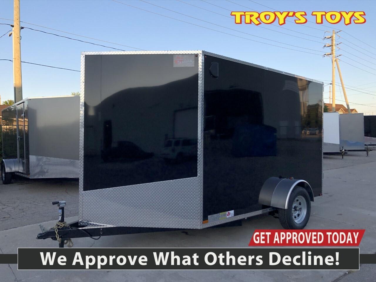 Text or Call 519-400-6666 for quick response!

Canadian Built Trailers - Cargo Trailers

Custom build your trailer at Troys Toys today! Visit our website www.troystoys.net for full inventory.

OVER 100 TRAILERS IN STOCK!!

*Prices do not include sales tax or registration*



This Model:

2020 CTC 7X10 V-Nose

(Size does not include the v-nose; size plus the v-nose)

HEIGHT: 66"

COLOUR: Black

FRAME: Steel

REAR DOOR: Ramp 

15 RADIAL TIRES ON: 15 Galvanized Wheels 

AXLE(S) TYPE: Single, dropped

AXLE(S) CAPACITY: 3500lb/ea

HITCH: 2 Ball

JACK: 2,000 Lb.

OTHER OPTIONS: RV Latch, Stabilizer Jacks, Pressure Treated Plywood Flooring



Standard Options with all CTC Trailers:

Screwless exterior cladding (.30) with checker plate trim all around

Polished aluminum fenders

One piece aluminum roof

Angled diamond checker plate stone guard on v-nose

16 o/c square tubing frame (Roof, Walls & Floor)

Curb-side man-door

3/4 fir plywood floor

3/8 fir plywood on walls

Exterior L.E.D lighting

Side Vents 

Bar Lock



For the full 2020 Canadian Trailer Company Lineup, please visit www.canadiantrailercompany.net



All trailers come with a 3-year manufacturers warranty. Some conditions apply. See store for details.