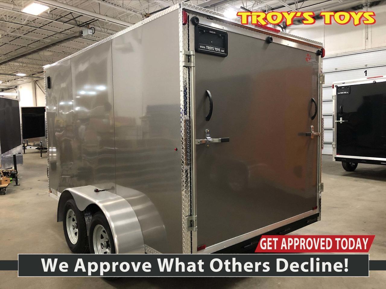 Text or Call 519-400-6666 for quick response!

Canadian Built Trailers - Cargo Trailers

Custom build your trailer at Troys Toys today! Visit our website www.troystoys.net for full inventory.

OVER 100 TRAILERS IN STOCK!!

*Prices do not include sales tax or registration*



This Model:

2019 CTC 7x12 V-Nose

(Size does not include the v-nose; size plus the v-nose)

HEIGHT: 66"

COLOUR: Pewter

FRAME: Steel

REAR DOOR: Ramp Door (w/Spring Assist)

15 RADIAL TIRES ON: 15" Galvanized Wheels 

AXLE(S) TYPE: Tandem, dropped

AXLE(S) CAPACITY: 3500lb/ea

HITCH: 2 5/16 Ball

OTHER OPTIONS: RV Latch, Pressure Treated Plywood Flooring



Standard Options with all CTC Trailers:

Screwless exterior cladding (.30) with checker plate trim all around

Polished aluminum fenders

One piece aluminum roof

Angled diamond checker plate stone guard on v-nose

16 o/c square tubing frame (Roof, Walls & Floor)

Curb-side man-door

3/4 fir pressure treated plywood floor

3/8 fir plywood on walls

Exterior L.E.D lighting

Side Vents 

Bar Lock



For the full 2019 Canadian Trailer Company Lineup, please visit www.canadiantrailercompany.net



All trailers come with a 3-year manufacturers warranty. Some conditions apply. See store for details.