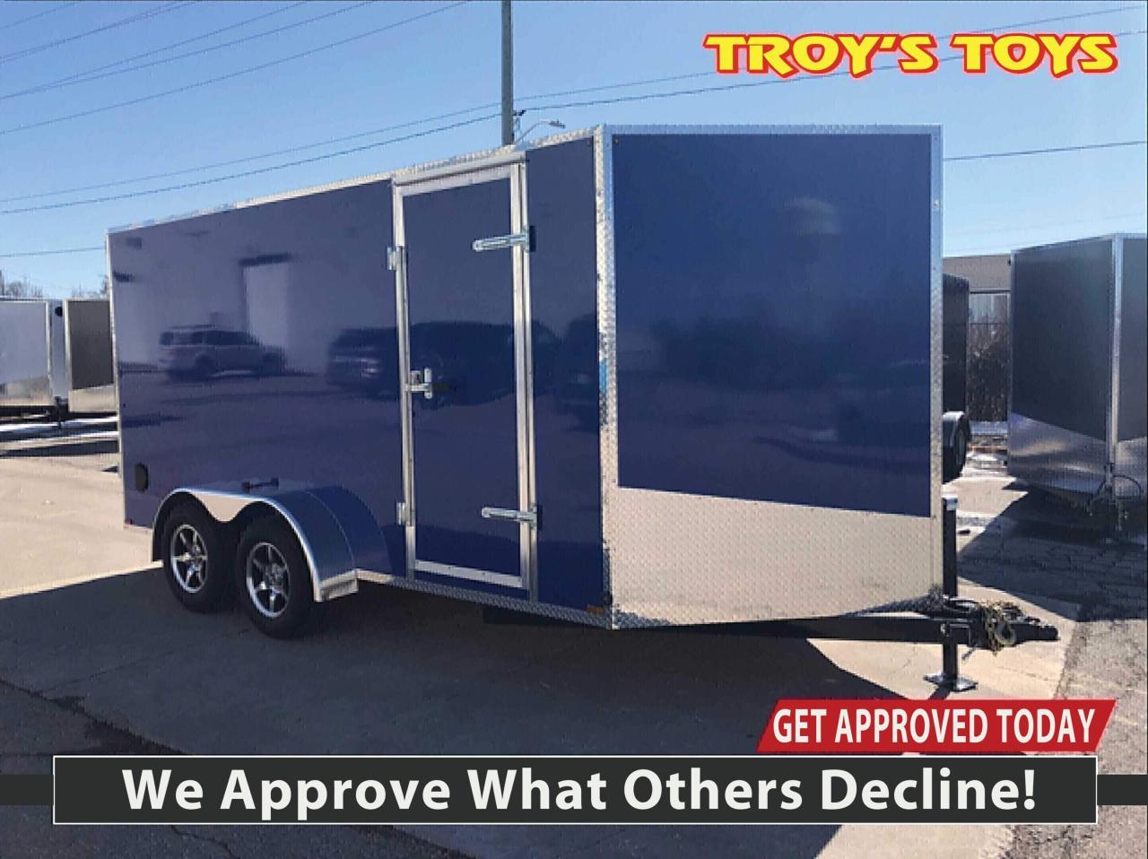 Text or Call 519-400-6666 for quick response!

Canadian Built Trailers - Cargo Trailers

Custom build your trailer at Troys Toys today! Visit our website www.troystoys.net for full inventory.

OVER 100 TRAILERS IN STOCK!!

*Prices do not include sales tax or registration*



This Model:

2019 CTC 7x14 V-Nose

(Size does not include the v-nose; size plus the v-nose)

HEIGHT: 66"

COLOUR: Blue

FRAME: Steel

REAR DOOR: Ramp Door (W/ Spring Assist)

15 RADIAL TIRES ON: 15 Aluminum Wheels 

AXLE(S) TYPE: Tandem, dropped

AXLE(S) CAPACITY: 3500lb/ea.

HITCH: 2 5/16 Ball

OTHER OPTIONS: RV Latch, 8,000 Lb. Side Mounted Jack



Standard Options with all CTC Trailers:

Screwless exterior cladding (.30) with checker plate trim all around

Polished aluminum fenders

One piece aluminum roof

Angled diamond checker plate stone guard on v-nose

16 o/c square tubing frame (Roof, Walls & Floor)

Curb-side man-door

3/4 fir pressure treated plywood floor

3/8 fir plywood on walls

Exterior L.E.D lighting

Side Vents 

Bar Lock



For the full 2019 Canadian Trailer Company Lineup, please visit www.canadiantrailercompany.net



All trailers come with a 3-year manufacturers warranty. Some conditions apply. See store for details.