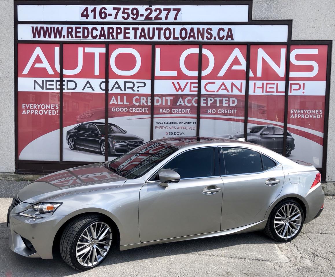 ***EASY FINANCE APPROVALS***LOW KMS***LEATHER-SUNROOF-AWD-NAVI AND MUCH MUCH MORE! THE 2015 LEXUS IS-250 IS LOADED WITH LUXURY AND TECHNOLOGY PLUS DRIVES LIKE A DREAM! THERES SO MUCH TO LOVE ABOUT THIS VEHICLE! PLENTY OF ATTENTION PAID TO THE FINEST DETAILS INSIDE AND OUT. A TRUE WORK OF ART! FLAWLESS, IMMACULATE, MECHANICALLY A+ DEPENDABLE, RELIABLE, COMFORTABLE, CLEAN INSIDE AND OUT. A MUST SEE! COME IN FOR A TEST DRIVE AND FALL IN LOVE TODAY!


****Make this yours today BECAUSE YOU DESERVE IT**** 



WE HAVE SKILLED AND KNOWLEDGEABLE SALES STAFF WITH MANY YEARS OF EXPERIENCE SATISFYING ALL OUR CUSTOMERS NEEDS. THEYLL WORK WITH YOU TO FIND THE RIGHT VEHICLE AND AT THE RIGHT PRICE YOU CAN AFFORD. WE GUARANTEE YOU WILL HAVE A PLEASANT SHOPPING EXPERIENCE THAT IS FUN, INFORMATIVE, HASSLE FREE AND NEVER HIGH PRESSURED. PLEASE DONT HESITATE TO GIVE US A CALL OR VISIT OUR INDOOR SHOWROOM TODAY! WERE HERE TO SERVE YOU!! 



***Financing*** 

We offer amazing financing options. Our Financing specialists can get you INSTANTLY approved for a car loan with the interest rates as low as 3.99% and $0 down (O.A.C). Additional financing fees may apply. Auto Financing is our specialty. Our experts are proud to say 100% APPLICATIONS ACCEPTED, FINANCE ANY CAR, ANY CREDIT, EVEN NO CREDIT! Its FREE TO APPLY and Our process is fast & easy. We can often get YOU AN approval and deliver your NEW car the SAME DAY. 


***Price*** 

FRONTIER FINE CARS is known to be one of the most competitive dealerships within the Greater Toronto Area providing high quality vehicles at low price points. Prices are subject to change without notice. All prices are price of the vehicle plus HST & Licensing. 


***Trade***

 Have a trade? Well take it! We offer free appraisals for our valued clients that would like to trade in their old unit in for a new one. 


***About us*** 

Frontier fine cars, offers a huge selection of vehicles in an immaculate INDOOR showroom. Our goal is to provide our customers WITH quality vehicles AT EXCELLENT prices with IMPECCABLE customer service. 


Not only do we sell vehicles, we always sell peace of mind! 


Buy with confidence and call today 1-877-437-6074 or email us to book a test drive now! frontierfinecars@hotmail.com 


Located @ 1261 Kennedy Rd Unit a in Scarborough 


***NO REASONABLE OFFERS REFUSED*** 


Thank you for your consideration & we look forward to putting you in your next vehicle! 



Serving used cars Toronto, Scarborough, Pickering, Ajax, Oshawa, Whitby, Markham, Richmond Hill, Vaughn, Woodbridge, Mississauga, Trenton, Peterborough, Lindsay, Bowmanville, Oakville, Stouffville, Uxbridge, Sudbury, Thunder Bay,Timmins, Sault Ste. Marie, London, Kitchener, Brampton, Cambridge, Georgetown, St Catherines, Bolton, Orangeville, Hamilton, North York, Etobicoke, Kingston, Barrie, North Bay, Huntsville, Orillia