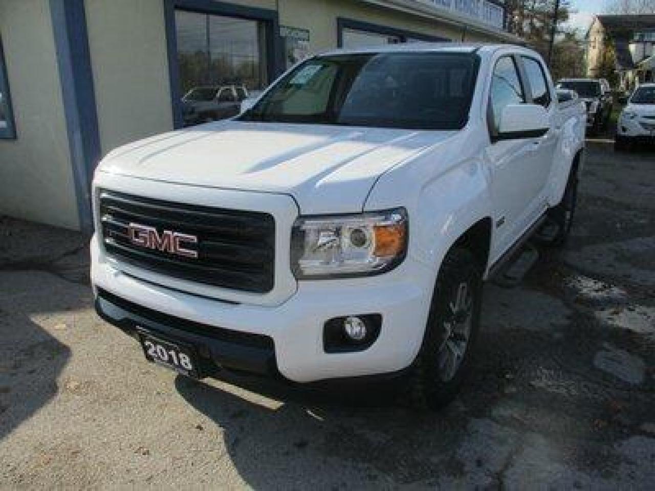 Used 2018 GMC Canyon LOADED ALL-TERRAIN EDITION 5 PASSENGER 3.6L - V6.. 4X4.. CREW.. SHORTY.. NAVIGATION.. TRAILER BRAKE.. LEATHER TRIM.. BACK-UP CAMERA.. BLUETOOTH.. for sale in Truro, NS