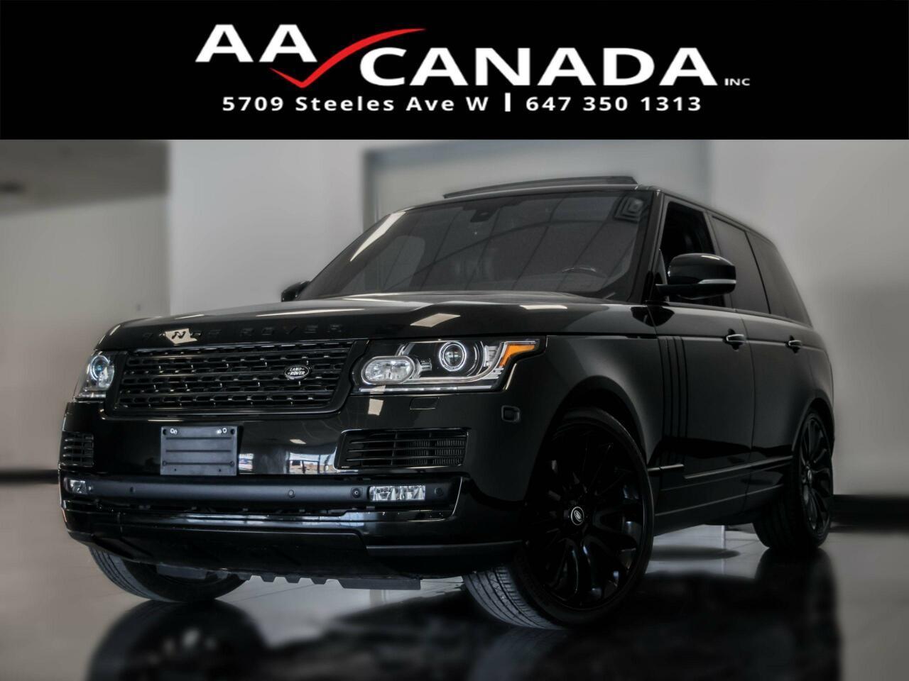 <p>2015 Land Rover Range Rover Autobiography. black on black leather interior, power windows, power locks, power mirrors, power seats, memory seats, heated seats, Kia steering wheel, paddle shifters, multiple driving modes, GPS navigation, backup camera, push start, panoramic sunroof, keyless entry and much more</p><p>&nbsp;</p><p>AA CANADA INC IS LOCATED AT 5709 Steeles Ave W. North York, ON, M9L1S7. We are a local family dealership established since 2001. We bring all of our customers not only the finest selection of used premium vehicles, but also the most outstanding customer service.</p><p>WE APPROVE EVERYONE from all different credit ratings! We offer our customers the industries most competitive financing rates, starting as low as 4.99% OAC*.&nbsp; -&nbsp; Also to insure the fullest customer satisfaction we carry a great line of premium warranties, suitable for any budget! All vehicles can be certified for an additional cost of $595</p><p>Our customers can take advantage of our high evaluation appraisal on all TRADE - IN vehicles! Come in, call us, or email your inquiries today!Toll free : 1-855-350-1313Direct : 647-350-1313Email : aacanadainc@gmail.comWebsite : http://www.aacanadainc.ca&nbsp;</p><p>&nbsp;</p>