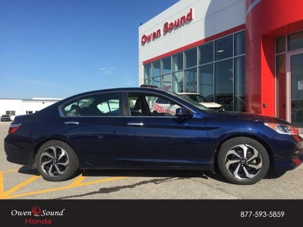<p>One owner local trade in fantastic condition . Full leather interior , sunroof , fog lights , driver memory seat , Honda sensing technology , back up camera , apple CarPlay/android auto , lane watch camera and push button start to name some key features</p>