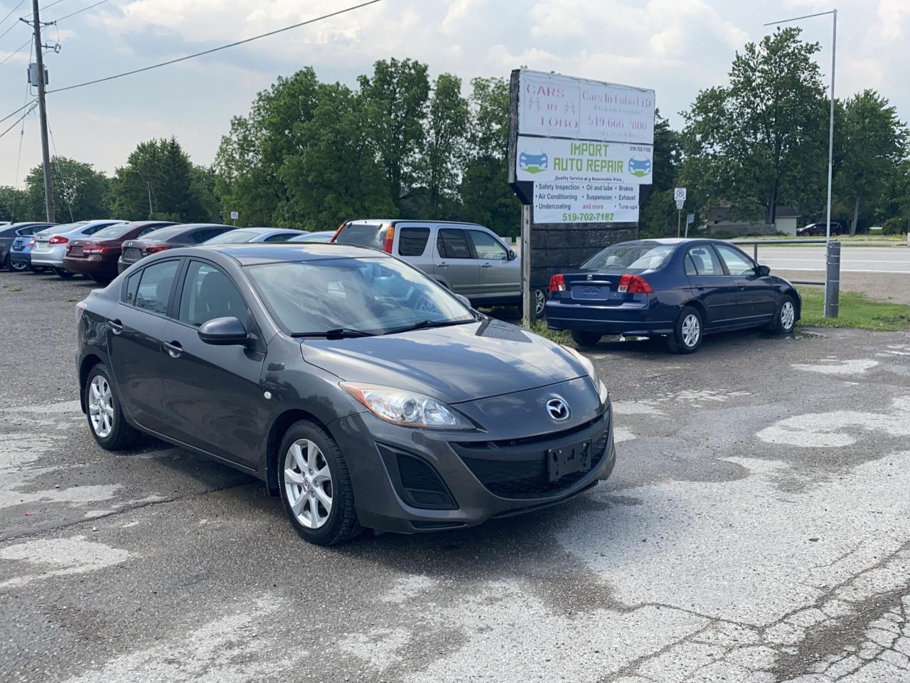 <p><span style=text-decoration: underline;><em><span style=font-size: 14pt;><strong>2010 Mazda Mazda3 GS</strong></span></em></span></p><p>&nbsp;</p><p><span style=font-size: 14pt;><strong>CARS IN LOBO LTD. (Buy - Sell - Trade - Finance)&nbsp;<br />TEXT 24/7 - 226 927 2414<br />Office# - 519 666 2800</strong></span></p><p><span style=font-size: 12pt;>-> LOCATION&nbsp;<a title=Location  href=https://www.google.com/maps/place/Cars+In+Lobo+LTD/@42.9998602,-81.4226374,15z/data=!4m5!3m4!1s0x0:0xcf83df3ed2d67a4a!8m2!3d42.9998602!4d-81.4226374 target=_blank rel=noopener>6355 Egremont Dr N0L 1R0 - 6 KM from fanshawe park rd and hyde park rd in London ON</a><br />-> Quality pre owned local vehicles. CARFAX available for all vehicles&nbsp;<br />-> Certification is INCLUDED in price or ask about our AS IS pricing<br />-> We offer Extended Warranty on our vehicles inquire for more Info<br /></span><span style=font-size: small;><span style=font-size: 12pt;>-> All Trade ins welcome (Vehicles,Watercraft, Motorcycles etc.)</span><br /><span style=font-size: 12pt;>-> Financing Available on most vehicles&nbsp;<a title=FINANCING APP href=https://carsinlobo.ca/fast-loan-approvals/ target=_blank rel=noopener>APPLY NOW -> FINANCING APP</a></span><br /><span style=font-size: 12pt;>-> Register & license vehicle for you (Licensing Extra)</span><br /><span style=font-size: 12pt;>-> No hidden fees, Pressure free shopping & most competitive pricing.&nbsp;<br /></span></span></p><p><span style=font-size: small;><span style=font-size: 12pt;>MORE QUESTIONS? FEEL FREE TO CALL (519 666 2800)/TEXT (226 927 2414)/EMAIL (Sales@carsinlobo.ca)</span><br /></span></p>