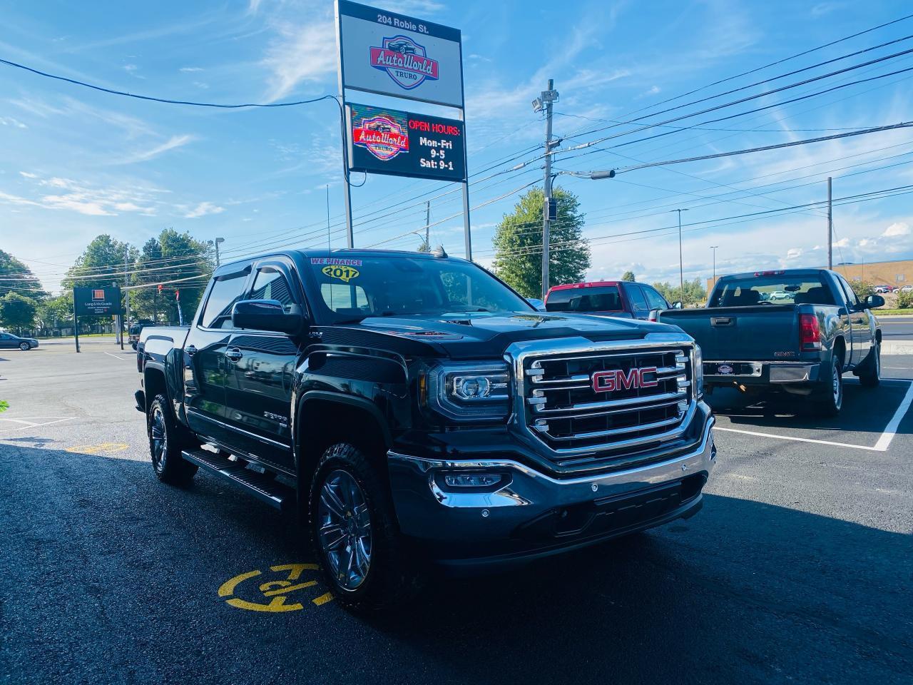 <p class=MsoNormal><span lang=EN-US style=font-size: 11.5pt; font-family: Arial,sans-serif; color: #3a3a3a; background: white; mso-ansi-language: EN-US;><span style=font-family: Roboto, sans-serif; font-size: 15px;>2017 GMC Sierra 1500 SLT V8 Hybrid! </span></span></p><p class=MsoNormal><span lang=EN-US style=font-size: 11.5pt; font-family: Arial,sans-serif; color: #3a3a3a; background: white; mso-ansi-language: EN-US;><span style=font-family: Roboto, sans-serif; font-size: 15px;>6-Speed Automatic Electronic with Overdrive 4WD</span></span></p><p class=MsoNormal><span lang=EN-US style=font-size: 11.5pt; font-family: Arial,sans-serif; color: #3a3a3a; background: white; mso-ansi-language: EN-US;><span style=color: #222222; font-family: Verdana, Geneva, sans-serif; font-size: 15px;>The latest eAssist Hybrid system is a &ldquo;mild&rdquo; hybrid. The truck cannot run on electricity alone. The 0.45 kWh 24-cell battery and the electric motor are there to assist the 5.3L V8 during acceleration and in passing maneuvers. It also improves city fuel efficiency by about 13%. This translates to efficiency estimates of 18 MPG city and 24 MPG on the highway. The eAssist system adds just 100 pound of weight to the truck and does not negatively impact the payload or towing ratings. The electric motor provides 13 hp and 44 lb-ft of additional power.</span></span></p><p class=MsoNormal><span lang=EN-US style=font-size: 11.5pt; font-family: Arial,sans-serif; color: #3a3a3a; background: white; mso-ansi-language: EN-US;>Only 97,000 KMS!<br style=box-sizing: border-box; font-family: Roboto, sans-serif; font-size: 15px; /><br style=box-sizing: border-box; font-family: Roboto, sans-serif; font-size: 15px; /><span style=font-family: Roboto, sans-serif; font-size: 15px;>CARFAX Canada No Reported Accidents</span><br style=box-sizing: border-box; font-family: Roboto, sans-serif; font-size: 15px; /><br style=box-sizing: border-box; font-family: Roboto, sans-serif; font-size: 15px; /><span style=font-family: Roboto, sans-serif; font-size: 15px;>6-Speed Automatic Electronic with Overdrive, 4WD, Leather, 10-Way Power Drivers Seat Adjuster, 4.2 Diagonal Colour Display Driver Info Centre, 6-Speaker Audio System, Air Conditioning, All Terrain SLT Premium Package, Bose Speaker System, Dual Climate Control, Exterior Parking Camera Rear, Front Frame-Mounted Black Recovery Hooks, Front Full Feature Power Reclining Bucket Seats, HD Radio, Heated Front Seats, High-Performance LED Headlamps, Hill Descent Control, Leather Appointed Seat Trim, Leather Wrapped Heated Steering Wheel, Off-Road Suspension Package, Power Sliding Rear Window w/Defogger, Premium audio system: IntelliLink, Radio: AM/FM Stereo w/8 Diagonal Colour Touch Screen, Remote Keyless Entry, Remote Locking Tailgate, Remote Vehicle Starter System, Spray-On Pickup Box Bed Liner, Steering wheel mounted audio controls, Ultrasonic Front & Rear Park Assist, Wheels: 20 x 9 Bright Machined Aluminum, Wireless Charging and Much More!</span><br style=box-sizing: border-box; font-family: Roboto, sans-serif; font-size: 15px; /></span></p><p class=MsoNormal><span lang=EN-US style=font-size: 11.5pt; font-family: Arial,sans-serif; color: #3a3a3a; background: white; mso-ansi-language: EN-US;><span style=font-family: Roboto, sans-serif; font-size: 15px;>Financing For Everyone!</span></span></p><p class=MsoNormal><span lang=EN-US style=font-size: 11.5pt; font-family: Arial,sans-serif; color: #3a3a3a; background: white; mso-ansi-language: EN-US;><span style=font-family: Roboto, sans-serif; font-size: 15px;>Message Today!</span></span></p><p class=MsoNormal><span lang=EN-US style=font-size: 11.5pt; font-family: Arial,sans-serif; color: #3a3a3a; background: white; mso-ansi-language: EN-US;>With second-to-none quality control, unbeatable prices and incredible selection, you can be confident you will find the deal you are looking for at&nbsp;</span><span style=background-color: #ffffff; color: #3a3a3a; font-family: Arial, sans-serif; font-size: 15.3333px;>Auto World Sales & Service</span><span style=background-color: white; color: #3a3a3a; font-family: Arial, sans-serif; font-size: 11.5pt;>.&nbsp; We work incredibly hard during our multi-point inspection to exceed all expectations, we include professional detailing, NS Safety and Inspection, Lube/oil & air filter changes as well as a thorough road test!&nbsp; Please feel free to contact us by phone, e-mail or visit in person if you have any questions or to discuss your motoring needs. CarProof reports are available on all units.</span></p><p class=MsoNormal><span lang=EN-US style=font-size: 11.5pt; font-family: Arial,sans-serif; color: #3a3a3a; background: white; mso-ansi-language: EN-US;>Change your thinking about buying your next vehicle,&nbsp;</span><span style=background-color: #ffffff; color: #3a3a3a; font-family: Arial, sans-serif; font-size: 15.3333px;>Auto World Sales & Service</span><span style=background-color: white; color: #3a3a3a; font-family: Arial, sans-serif; font-size: 11.5pt;>, where every sold vehicle qualifies for a free oil change and free MVIs for life*</span></p>