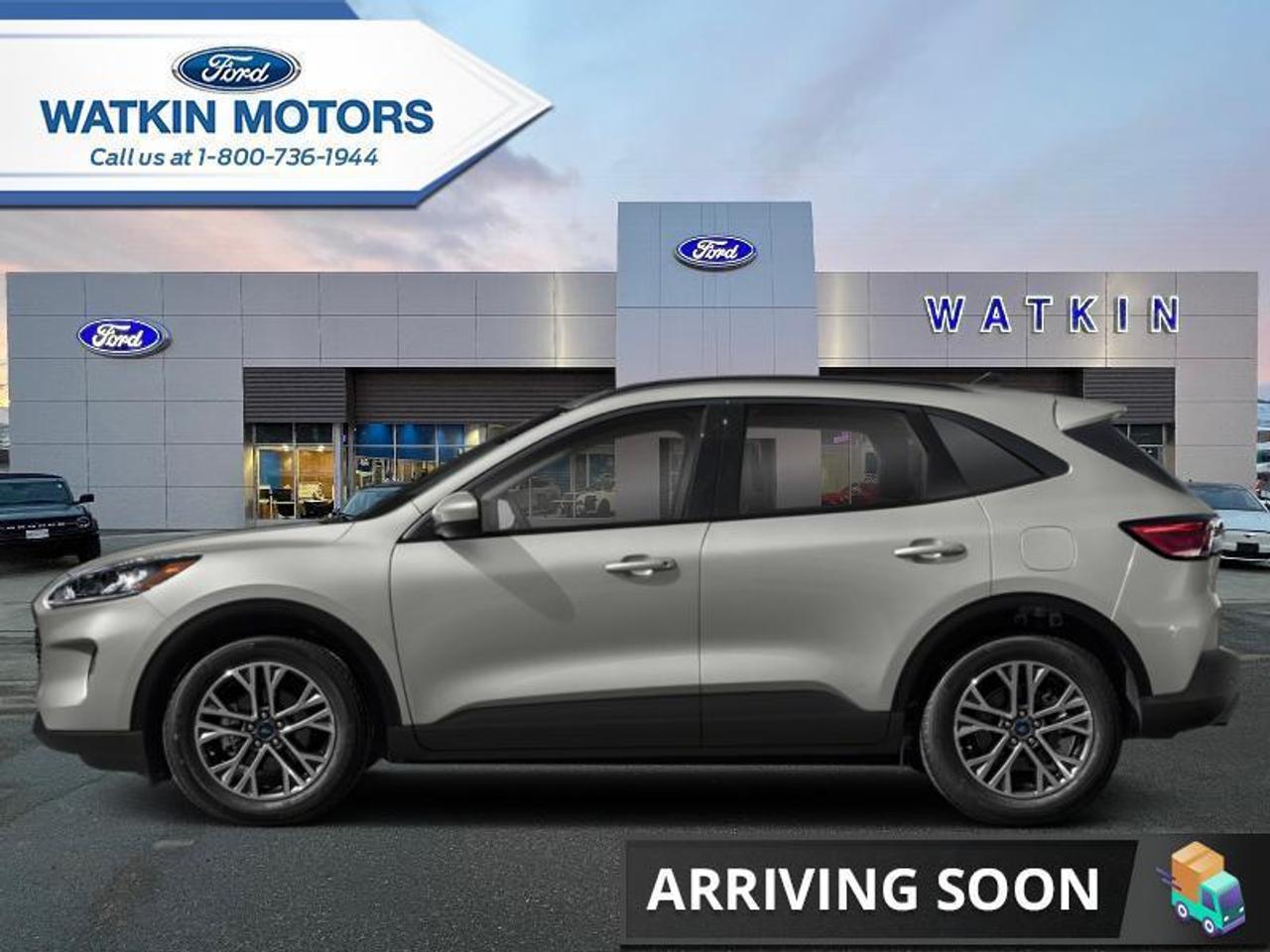 <b>302A Equipment Group, Ford Co-Pilot360 Assist+, SEL Technology Package, Black Roof-Rack Side Rails, Class II Trailer Tow Package!</b><br> <br> <br> <br>  Unique and classy, this Ford Escape offers everything youre looking for in a mid sized SUV. <br> <br>The Ford Escape was built for an active lifestyle and offers plenty of options for you to hit the road in your own individual style. Whether you need a family SUV for soccer practice, a capable adventure vehicle, or both, the versatile Ford Escape has you covered. Built for those who live on the go, the Ford Escape was made to be unstoppable.<br> <br> This iconic silver metallic SUV  has an automatic transmission and is powered by a  250HP 2.0L 4 Cylinder Engine.<br> <br> Our Escapes trim level is SEL AWD. Upgrading to this Ford Escape SEL AWD is a wise choice as it comes loaded with heated seats and a power driver seat with premium ActiveX material, unique aluminum wheels and Fords SYNC 3 infotainment system complete with a large touchscreen, Apple CarPlay and Android Auto. Additional features include a power rear liftgate, heated leatherette steering wheel, SiriusXM radio, FordPass Connect 4G LTE, automatic climate control, a smart device remote starter, plus exterior chrome accents. For added convenience and safety this Ford Escape also comes with a 60-40 split-folding rear seat, remote keyless entry with a proximity key, plus Ford Co-Pilot360 that features lane keep assist, a rear view camera with rear parking sensors, blind spot detection, automatic emergency braking and cross traffic alert plus much more. This vehicle has been upgraded with the following features: 302a Equipment Group, Ford Co-pilot360 Assist+, Sel Technology Package, Black Roof-rack Side Rails, Class Ii Trailer Tow Package. <br><br> View the original window sticker for this vehicle with this url <b><a href=http://www.windowsticker.forddirect.com/windowsticker.pdf?vin=1FMCU9H95NUB03743 target=_blank>http://www.windowsticker.forddirect.com/windowsticker.pdf?vin=1FMCU9H95NUB03743</a></b>.<br> <br>To apply right now for financing use this link : <a href=http://www.watkinmotors.com/new/apply-for-credit.html target=_blank>http://www.watkinmotors.com/new/apply-for-credit.html</a><br><br> <br/>    4.99% financing for 84 months. <br> Buy this vehicle now for the lowest bi-weekly payment of <b>$294.96</b> with $0 down for 84 months @ 4.99% APR O.A.C. ( Plus applicable taxes -  595 Documentation Fee    / Total Obligation of $53683  ).  Incentives expire 2022-10-31.  See dealer for details. <br> <br>Watkin Motors is a family run Ford Dealership serving the Okanagan Valley with the Best Prices, Selection & Service since 1915.<br> <br>Taking Care of Customers...for Life!<br><br> Come by and check out our fleet of 20+ used cars and trucks and 80+ new cars and trucks for sale in Vernon.  o~o