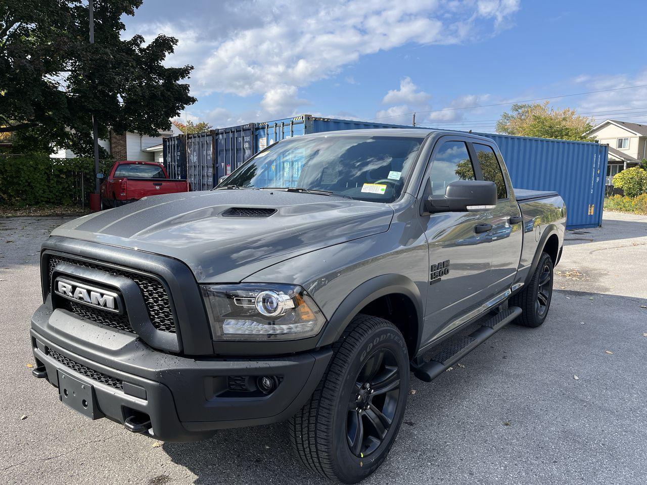 <p>This RAM 1500 Classic Warlock Ceramic Grey Edition, with a V6 Cylinder Engine engine, features a TRANSMISSION: 8-SPEED AUTOMATIC transmission, and generates 10.2 highway/14.5 city L/100km. Find this vehicle with only 22 kilometers! RAM 1500 Classic Warlock Ceramic Grey Edition Options: This RAM 1500 Classic Warlock Ceramic Grey Edition offers a multitude of options. Technology options include: GPS Antenna Input, 1 LCD Monitor In The Front. Safety options include Variable Intermittent Wipers, Systems Monitor, Airbag Occupancy Sensor, Curtain 1st And 2nd Row Airbags, Dual Stage Driver And Passenger Front Airbags. Visit Us: Find this RAM 1500 Classic Warlock Ceramic Grey Edition at Bayview Chrysler Dodge today. We are conveniently located at 255 Indian Road South Sarnia Ontario N7T 3W5.</p>