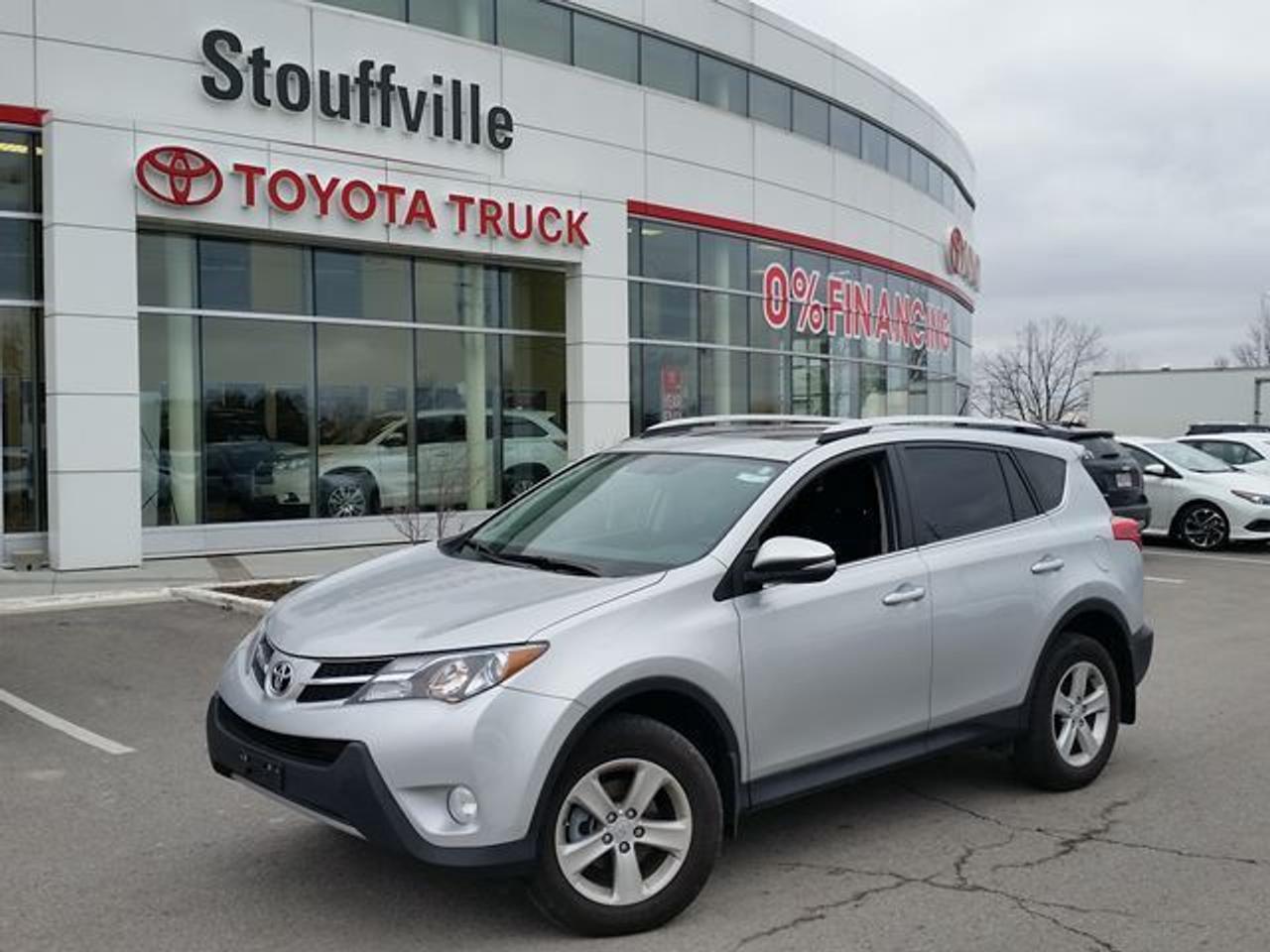This Classic Silver Metallic 2013 Toyota Rav4 is the XLE AWD version. This vehicle just came in OFF-LEASE, Has had only ONE -Previous Owner and is Accident-Free!! This Rav4 is equipped with Navigation, Heated Seats, Back-Up Camera, Alloy Rims, Fog Lamps, Cruise Control, Bluetooth and more! This vehicle qualifies for our Toyota Certified Pre-Owned Program. What does that mean? It means this vehicle has been reconditioned to the Highest of Toyotas Standards! Since the KMs were so low, Only thing we needed to change was the Engine Air Filter! Call in today for more information and to book your Road Test!