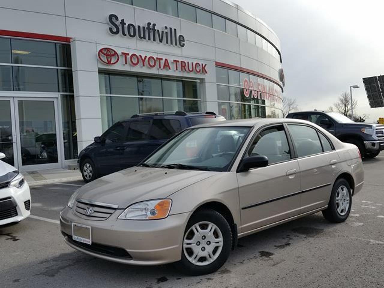 This 2002 Honda Civic is the DX Sedan Model. This vehicle is being offered fully Dealer Certified and as-seen. Certification includes NEW Front Brake Pads and Rotors, New tires and a NEW Engine Air Filter. Call in for more information and to book your Road Test!