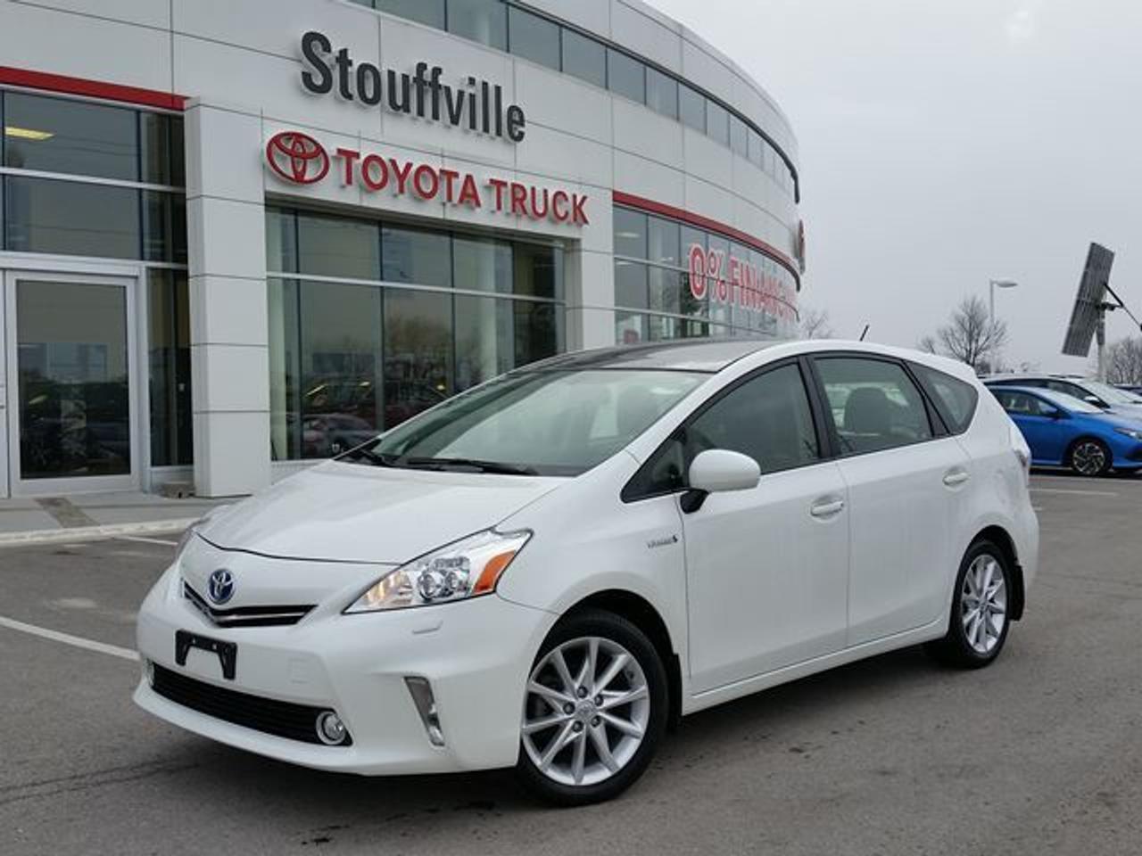 This Blizzard Pearl 2014 Toyota Prius V is the touring Package with Navigation. This Prius V just came in OFF-LEASE and has had only ONE-Previous Owner. This Prius V is equipped with Navigation, Alloy Rims, Back-Up Camera, Push-Button Start, Dual Moonroof, Bluetooth, Cruise Control, Fog Lamps and more! This vehicle qualifies for our Toyota Certified Pre-Owned Program. What does that mean? It means this vehicle has been reconditioned to the Highest of Toyotas Standards! Recent Reconditioning includes a NEW Engine Air Filter, NEW Cabin Air Filter, Front and Rear Brake Service, FRESH Brake Fluid and a FRESH Oil Change. Call in for more information and to book your Road Test Today!