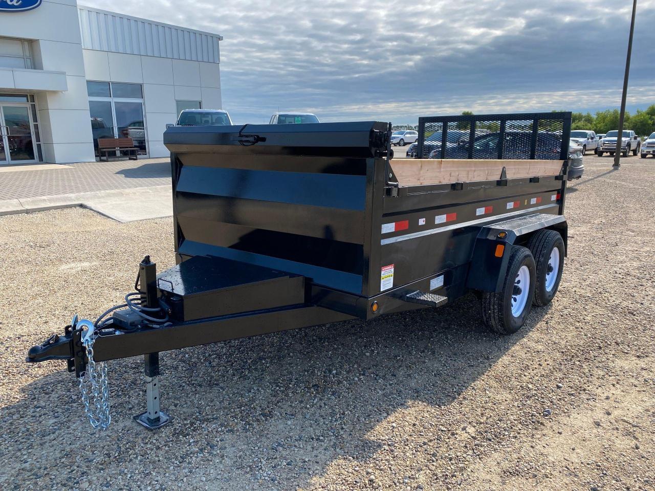 <p><span style=font-family: Segoe UI, sans-serif; font-size: 16px; background-color: #efefef;>6 x 12 Precision Dump Trailer, 9900# GVWR, steel frame, torflex axles, electric brakes, voltflex wiring harness, LED lights, driver side step, a-frame tool box, 16 O/C crossmembers, 3 way tailgate, single push arm hoist, 3/16 floor, 1/8 sides, heavy duty fenders, spare tire holder with lock and spare tire, tarp. Stock# HH5027. For more info call Wilfs Elie Ford toll free 877-360-3673. Dealer# 0521</span></p>