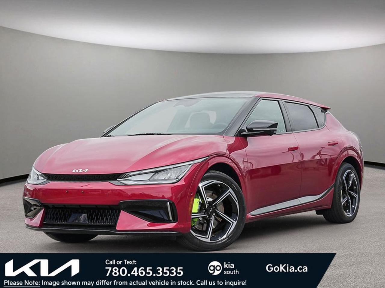 THE 2023 KIA EV6 GT RARE, 576 HP!! 0-100KM 3.55 SECONDS, SUEDE LEATHER, 21 INCH WHEELS, ANDROID AUTO/APPLE CARPLAY, FULL DIGITAL DASH, MERIDIAN PREMIUM AUDIO, WIDE SUNROOF, HUD AND MORE!!!! IN HOUSE FINANCING, IN HOUSE LEASING AVAILABLE O.A.C.Exteriorfeatures & OptionsTire mobility kitLED MFR headlightsLED positioning lightsLED daytime running lightsPower and heated sideview mirrors with signal repeatersHigh gloss outside mirrorsBody-coloured door handlesGloss black beltline trimRear spoilerSolar glass windshield and front doorsPrivacy tinted rear door glassTrailer lighting pre-wiringGT exterior packageGT 21 alloy wheelsPower sunroofAuto flush door handlesInteriorfeatures & Options60:40 split-folding rear seatsDrivers seat power lumbar supportHeight adjustable front seatsHeated front seatsFront seat back pocketTilt and telescopic steering wheelLeather-wrapped steering wheel (synthetic)Leather-wrapped gear shift knob (synthetic)Express up/down front windowsObstacle-detecting front windowsMetal painted interior door handlesUnder floor storage trayIlluminated vanity mirrorFront cup holdersHeated steering wheelGT interior design itemsGT Sport Bucket Seats1st Row Manual SeatsDeluxe door scuff platesSynthetic leather seats with suede insertsHeated rear seatsCargo privacy coverTechnologyFeatures & OptionsDual-zone automatic climate controlAutomatic defog system12.3 multimedia interface with integrated navigation1Front and rear USB charging portsBluetooth® hands-free cell phone connectivity3Apple CarPlay® and Android Auto smartphone integration4SiriusXM® satellite radio5Kia Connect612.3 Supervision LCD/TFT instrument clusterSteering wheel-mounted audio controlsSmart key with push-button startElectronic parking brake with auto hold function12V cabin power outletSmart cruise control (SCC) with stop & go7Drive Mode SelectHeat pump (EV range enhancing climate control)Wireless phone charger8Auto-dimming rearview mirrorSmart power liftgateSurround view monitor (SVM)9Blind View Monitor10Ambient mood lightingRemote smart parking assist (RSPA)11Meridian premium audio systemActive sound design (ASD)Augmented reality heads-up display systemV2L (vehicle-to-load)SafetyFeatures & Options7 airbags (driver knee, dual advanced front, dual side curtain, dual front side seat)Electronic stability control (ESC)4-wheel anti-lock braking system (ABS)Hill-assist control (HAC)Lane Keep Assist System (LKA)13Lane Follow Assist (LFA)14Driver attention warning (DAW)15Rear Occupant Alert16Virtual engine sound system (VESS)Tire Pressure Monitoring System (TPMS)ImmobilizerRearview camera17Central door lockSafe Exit Assist System18Low washer fluid warning indicatorPower child door locksAdvanced forward collision avoidance assist with junction turning function, lane-change oncoming, lane-change side, and junction crossing19Rear Cross-Traffic Collision Avoidance Assist (RCAA)20Blind-spot Collision Avoidance Assist (BCA)21Highway Drive Assist (HDA)22EV MotorEngine TypePermanent Magnet Synchronous MotorVoltage120V (In Cable Control Box) / 240 V (Electric Vehicle Supply Equipment)Power - kW576Torque @ rpm (lb-ft)545Charger Power - kW10.9Battery TypeLIPB (Lithium Ion Polymer Battery)Battery Capacity - Ah111.2Battery Energy - kWh77.4Battery Power - kW481 (discharge) / 384 (charge)Battery Density - kW618TransmissionTransmissionSingle Speed Reduction GearFinal Gear Ratio (:1)10.65PerformanceCharging - Level 1 (120V)68h (120V / 12A)Charging - Level 2 (240V)7h 10m (240V / 48A)Charging - Level 3 (Fast Charge)DC fast charge 10 - 80%: 18 mins (350kW); 73 minutes (50kW)Electric Driving Range (km) - est.332 km