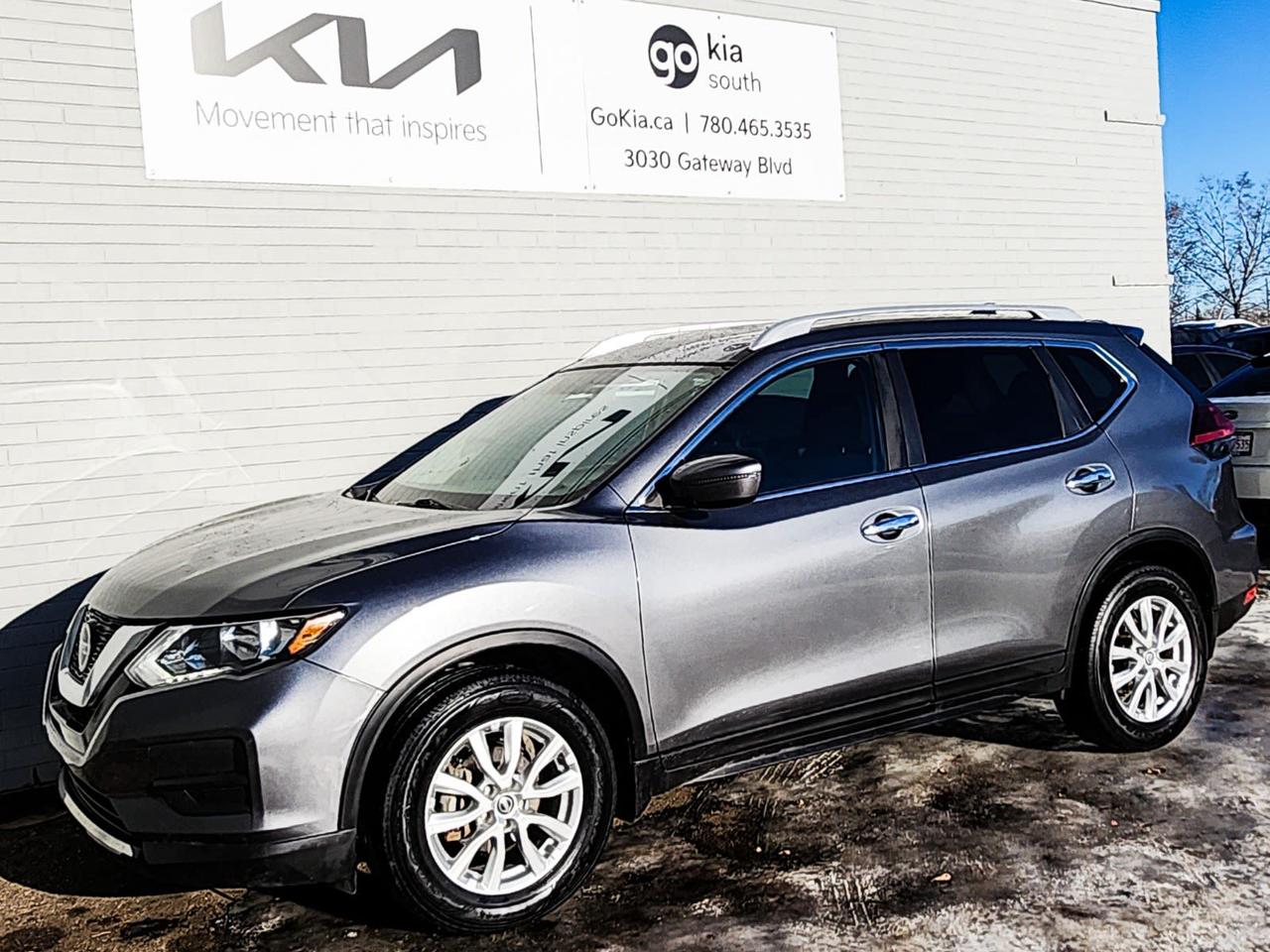 Recent Arrival! Gray 2020 Nissan Rogue S FWD CVT with Xtronic 2.5L 4-Cylinder DOHC 16V4 Speakers, 4-Wheel Disc Brakes, 5.694 Axle Ratio, ABS brakes, Air Conditioning, AM/FM radio: SiriusXM, AM/FM/CD Audio System w/4 Speakers, Blind Spot Warning, Brake assist, Bumpers: body-colour, CD player, Cloth Seat Trim, Driver door bin, Driver vanity mirror, Dual front impact airbags, Dual front side impact airbags, Electronic Stability Control, Four wheel independent suspension, Front anti-roll bar, Front Bucket Seats, Front reading lights, Full Tank of Fuel & Floor Mats, Heated door mirrors, Heated front seats, Illuminated entry, Low tire pressure warning, NissanConnect featuring Apple CarPlay and Android Auto, Occupant sensing airbag, Outside temperature display, Overhead airbag, Overhead console, Panic alarm, Passenger door bin, Passenger vanity mirror, Power door mirrors, Power steering, Power windows, Quick Comfort Heated Front Bucket Seats, Rear anti-roll bar, Rear window defroster, Rear window wiper, Remote keyless entry, Security system, Speed control, Speed-sensing steering, Split folding rear seat, Spoiler, Steering wheel mounted audio controls, Tachometer, Telescoping steering wheel, Tilt steering wheel, Traction control, Trip computer, Turn signal indicator mirrors, Variably intermittent wipers, Wheels: 17 Steel w/Full Covers.IN HOUSE FINANCING, IN HOUSE LEASING AVAILABLE O.A.C.If you are interested and need more information call or message our sales team, we will be glad to help you now!!Our knowledgeable sales staff will help assist you with every step. To book a test drive or receive further information give us a call at (780)-465-3535 or email us: kiahmed@gokia.caAt Go Kia, were happy to help! Proudly serving Edmonton and all of Alberta including St. Albert, Wetaskiwin, Fort McMurray, Grande Prairie, Drayton Valley, Nisku, Leduc, Rimby, Hinton, St. Paul, Lloydminster, Edson, and all of Western Canada!An AMVIC Licensed Business. Value Priced vehicles are aggressively priced and may require some additional mechanical or cosmetic repairs, all disclosed on a Vehicle Assessment Report!This vehicle may be leased or financed by anyone*, however, due to the recent increase in fraudulent vehicle purchase activity, Go Kia reserves the right to decline a transaction on suspicion of non-retail intentions including but not limited to wholesaling or exporting.*on approved credit, see dealer for details