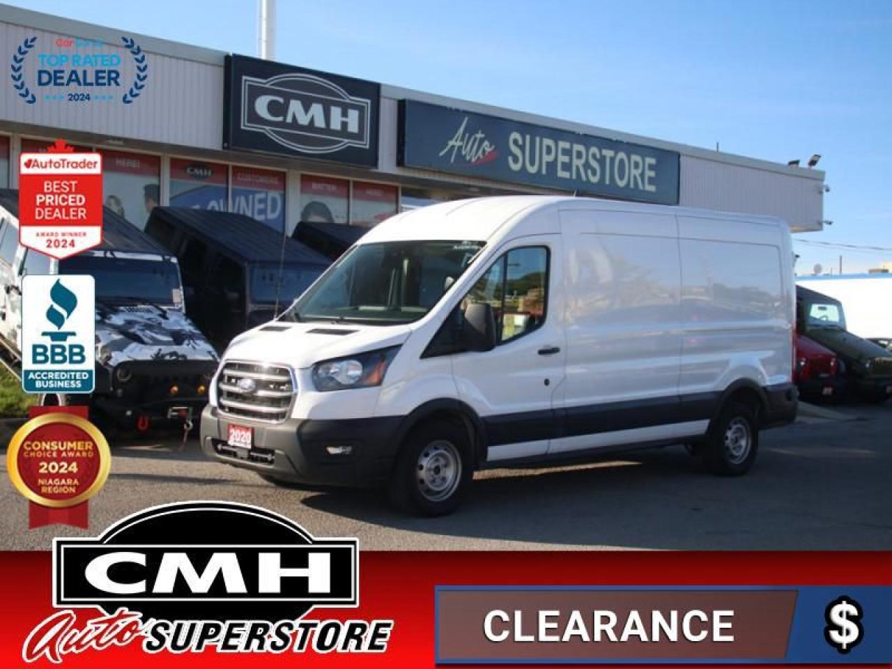 Used 2020 Ford Transit Cargo Van Med Roof  CAM COL-SENS LEATH for sale in St Catharines, ON