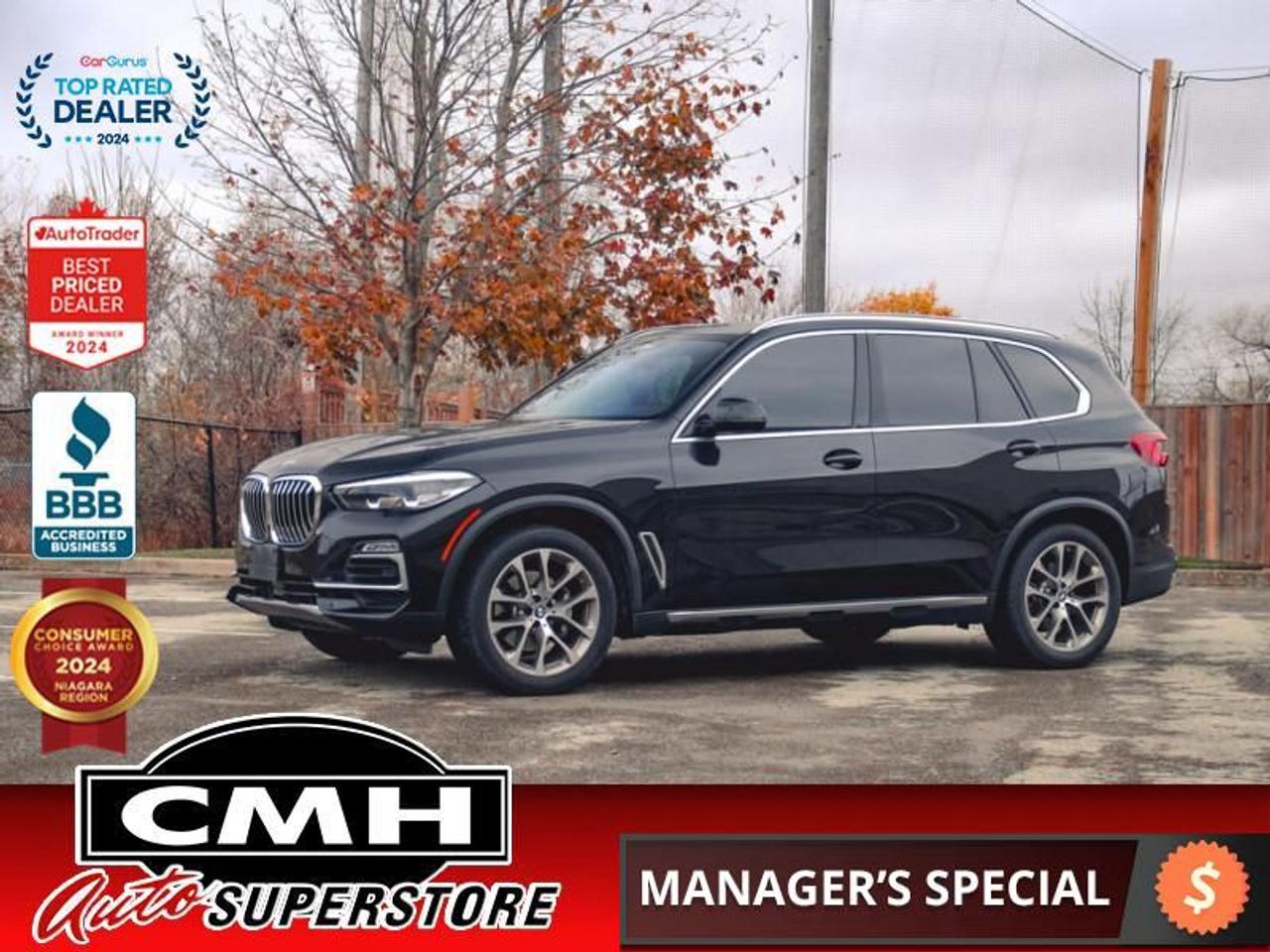 <b>ONLY 40,000 KMS !! NAVIGATION, REAR CAMERA, PARK SENS, COLLISION SENS, BLIND SPOT, LANE DEPARTURE, ADAPTIVE CRUISE, HEADS UP DISPLAY, AUTO HIGH BEAM, RAIN SENS WIPERS, PANO ROOF, LEATHER, POWER SEATS, HEATED STEERING WHEEL, POWER LIFTGATE, 20-IN ALLOYS</b><br>  <br>CMH certifies that all vehicles meet DOUBLE the Ministry standards for Brakes and Tires<br><br> <br>    This  2019 BMW X5 is for sale today. <br> <br>One of BMWs best sellers, the X5, returns with a supple interior lined with premium materials, and a much more advanced off road capability. While the X5 is both an urban and extra urban crossover, the interior will gladly accommodate five adults and keep them comfortable regardless of the road conditions. Whether its fast paced driving or serene highway cruising youre after, the X5 can deal with anything and everything, without skipping a beat.This low mileage  SUV has just 39,892 kms. Its  black in colour  . It has an automatic transmission and is powered by a  335HP 3.0L Straight 6 Cylinder Engine. <br> <br> Our X5s trim level is xDrive40i. This ultra modern BMW X5 xDrive40i comes with ConnectedDrive services including WiFi, heated leather steering wheel with auto tilt away, remote keyless entry, genuine wood trim, perforated leather seats, memory settings, smart device integration, parking sensors, active blind spot assistance, collision mitigation, and lane departure warning. The exterior is the perfect marriage of function and form with adaptive suspension with driver selectable modes, dual chrome exhaust outlets, beautiful bicolor alloy wheels, a chrome grille surround, two row power sunroof, rain detecting wipers, power liftgate, directionally adaptive and fully automatic LED lighting, front fog lamps, and perimeter and approach lighting. Stay entertained with a dual display infotainment with 20G internal memory, voice activation, HiFi sound, Bluetooth, real time traffic, and navigation.<br> <br>To apply right now for financing use this link : <a href=https://www.cmhniagara.com/financing/ target=_blank>https://www.cmhniagara.com/financing/</a><br><br> <br/><br>Trade-ins are welcome! Financing available OAC ! Price INCLUDES a valid safety certificate! Price INCLUDES a 60-day limited warranty on all vehicles except classic or vintage cars. CMH is a Full Disclosure dealer with no hidden fees. We are a family-owned and operated business for over 30 years! o~o