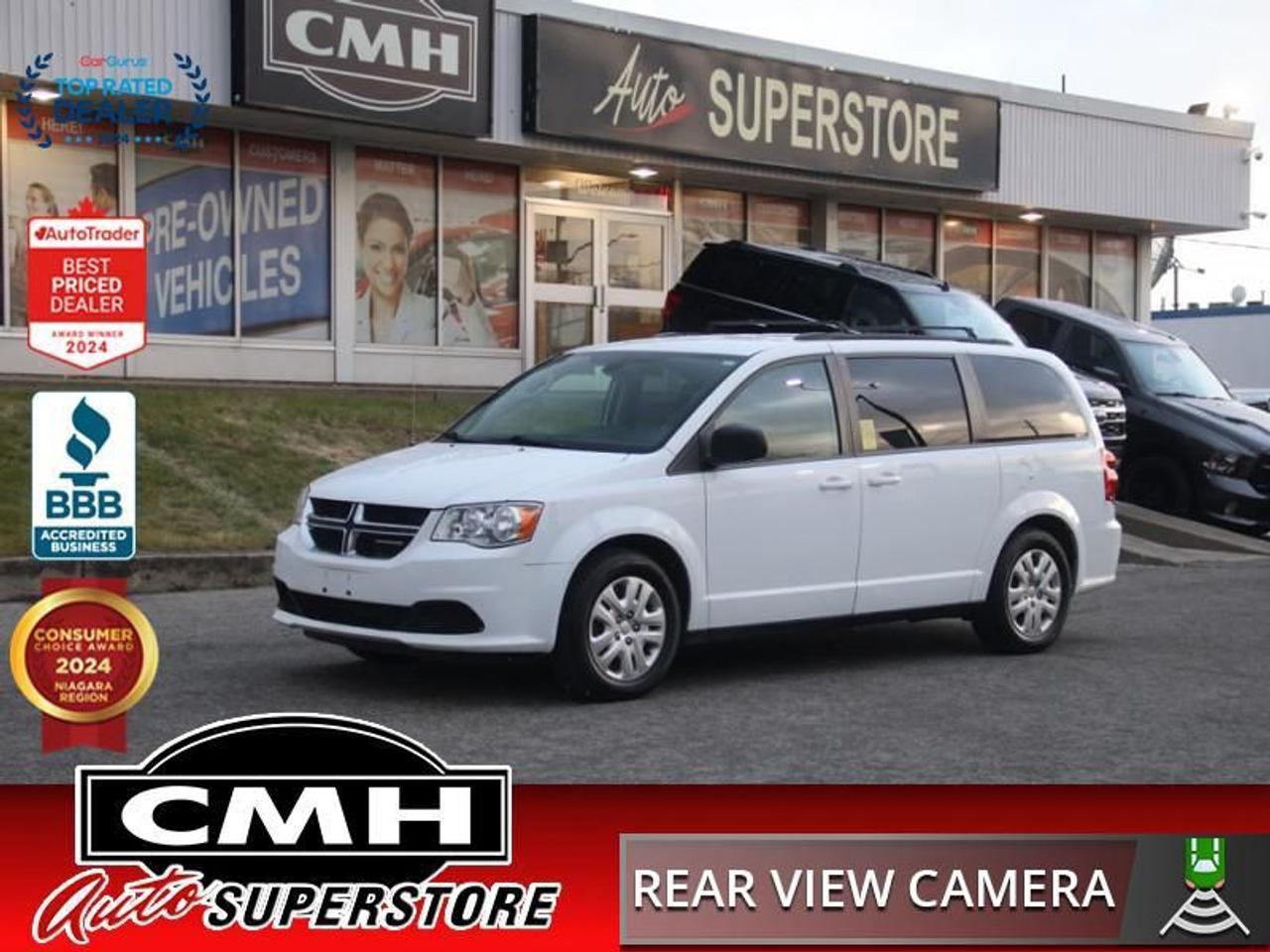 <b>GREAT FAMILY VEHICLE !! STOW N GO !! REAR CAMERA (MIRROR), BLUETOOTH, AUXILIARY PORT, STEERING WHEEL CONTROLS, CRUISE CONTROL, POWER WINDOWS, POWER LOCKS, POWER MIRRORS, AIR CONDITIONING, 7 PASSENGER, REMOTE START, STEEL WHEELS W/ PLASTIC COVERS</b><br>  <br>CMH certifies that all vehicles meet DOUBLE the Ministry standards for Brakes and Tires<br><br> <br>    This  2018 Dodge Grand Caravan is for sale today. <br> <br>This Dodge Grand Caravan offers drivers unlimited versatility, the latest technology, and premium features. This minivan is one of the most comfortable and enjoyable ways to transport families along with all of their stuff. Dodge designed this for families, and it shows in every detail. Its no wonder the Dodge Grand Caravan is Canadas favorite minivan. This  van has 143,045 kms. Its  white in colour  . It has an automatic transmission and is powered by a  283HP 3.6L V6 Cylinder Engine. <br> <br> Our Grand Caravans trim level is SXT. This Grand Caravan SXT is an excellent value. It comes with dual-zone air conditioning, steering wheel-mounted audio and cruise control, power front windows, power locks with remote keyless entry, Stow n Go fold-flat second and third row seats, Stow n Place roof rack system, and more.<br> To view the original window sticker for this vehicle view this <a href=http://www.chrysler.com/hostd/windowsticker/getWindowStickerPdf.do?vin=2C4RDGBG1JR331966 target=_blank>http://www.chrysler.com/hostd/windowsticker/getWindowStickerPdf.do?vin=2C4RDGBG1JR331966</a>. <br/><br> <br>To apply right now for financing use this link : <a href=https://www.cmhniagara.com/financing/ target=_blank>https://www.cmhniagara.com/financing/</a><br><br> <br/><br>Trade-ins are welcome! Financing available OAC ! Price INCLUDES a valid safety certificate! Price INCLUDES a 60-day limited warranty on all vehicles except classic or vintage cars. CMH is a Full Disclosure dealer with no hidden fees. We are a family-owned and operated business for over 30 years! o~o