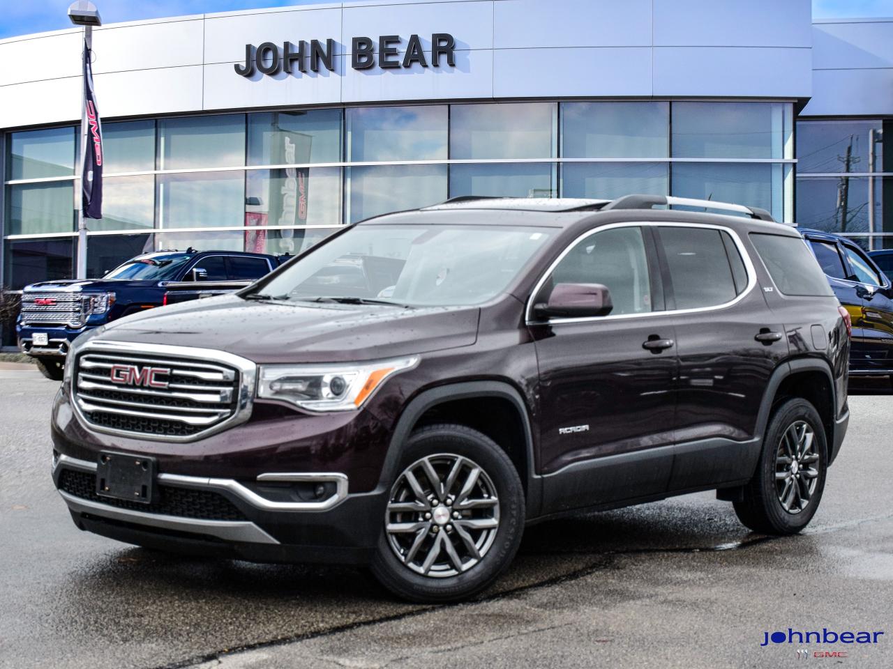2018 GMC Acadia SLT      *REMOTE START*, *WINTER TIRES*, *LEATHER*, *PANORAMIC ROOF*, *NAVIGATION*, *SUNROOF*, *BACK-UP CAMERA*, *NOT A RENTAL*, *LOCAL TRADE*, *MOONROOF*, *MARKET VALUE PRICING*, *CLEAN CARFAX REPORT*, *LANE DEPARTURE WARNING*, AWD, Jet Black w/Perforated Leather-Appointed Seat Trim.      3.6L V6 SIDI DOHC VVT 6-Speed Automatic AWD      Certified. Certification Program Details: 30 Days on Safety Related Items.      John Bear Buick GMC offers many automotive products and services. When you visit our store, what you can expect is quality both in our selection of pre-owned vehicles and from our world-class sales team. We offer Market Based Pricing with some of the best value in the Niagara region.