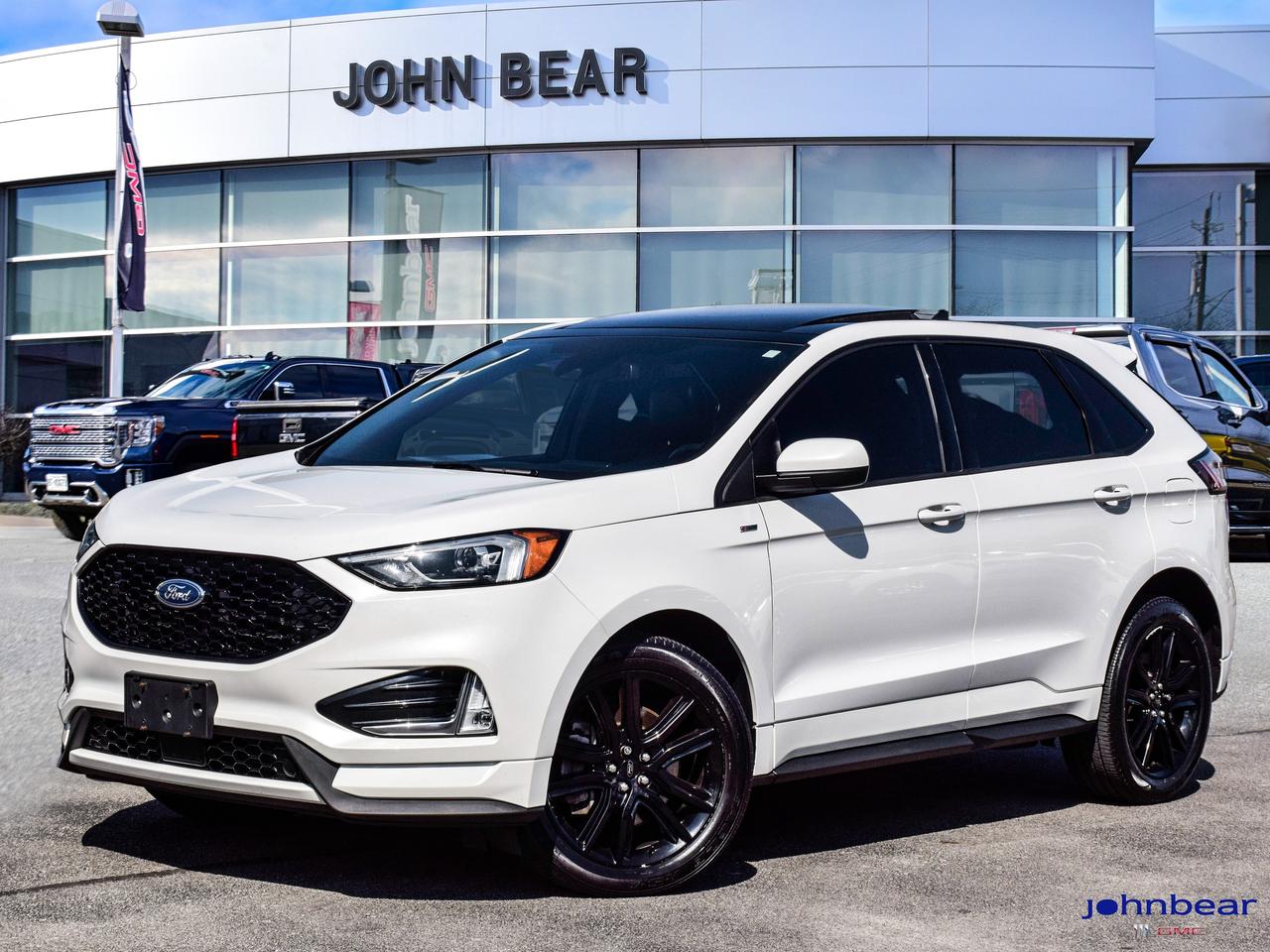 2022 Ford Edge ST Line INCLUDES CPO WARRANTY, ONE OWNER VEHICLE, VEHICLE COMES WITH A GM CPO 3 MONTH/5,000KM POWERTRAIN WARRANTY!!!!  TREMENDOUS PROTECTION FOR A TOP OF THE LINE LUXURY SUV!!!      *REMOTE START*, *LEATHER*, *PANORAMIC ROOF*, *NAVIGATION*, *BACK-UP CAMERA*, *NOT A RENTAL*, *LOCAL TRADE*, *GM FACTORY CERTIFIED*, *MOONROOF*, *MARKET VALUE PRICING*, *ONE OWNER*, FORD CO-PILOT 360 ASSIST, COLD WEATHER PACKAGE, AWD.      EcoBoost 2.0L I4 GTDi DOHC Turbocharged VCT 8-Speed Automatic AWD      Certified. Certification Program Details: * 3.99% APR Financing on Select Models for 24mo* of Pre-Owned Vehicles * 3-month or 5,000 kilometres Comprehensive Limited Warranty Coverage * 24/7 Roadside Assistance * CARFAX® Vehicle History Report Sirius XM 3 months prepaid service * 150-Point Inspection * 30 Days or 2,500 kilometres exchange privilege SEE DEALER FOR ADDITIONAL DETAILS      John Bear Buick GMC offers many automotive products and services. When you visit our store, what you can expect is quality both in our selection of pre-owned vehicles and from our world-class sales team. We offer Market Based Pricing with some of the best value in the Niagara region.