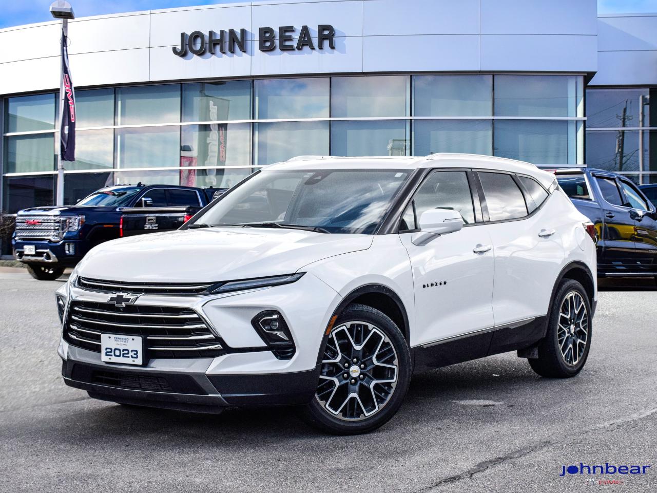2023 Chevrolet Blazer Premier      *REMOTE START*, *LEATHER*, *PANORAMIC ROOF*, *NAVIGATION*, *SUNROOF*, *BACK-UP CAMERA*, *NOT A RENTAL*, *GM FACTORY CERTIFIED*, *MOONROOF*, *MARKET VALUE PRICING*, *CLEAN CARFAX REPORT*, AWD.      3.6L V6 SIDI 9-Speed Automatic with Overdrive AWD      Certified. Certification Program Details: * 4.99% APR Financing on Select Models for 24mo* of PreOwned Vehicles * 3-month or 5,000 kilometres Comprehensive Limited Warranty Coverage * 24/7 Roadside Assistance * CARFAX® Vehicle History Report Sirius XM 3 months prepaid service * 150-Point Inspection * 30 Days or 2,500 kilometres exchange privilege SEE DEALER FOR ADDITIONAL DETAILS      John Bear Buick GMC offers many automotive products and services. When you visit our store, what you can expect is quality both in our selection of pre-owned vehicles and from our world-class sales team. We offer Market Based Pricing with some of the best value in the Niagara region.