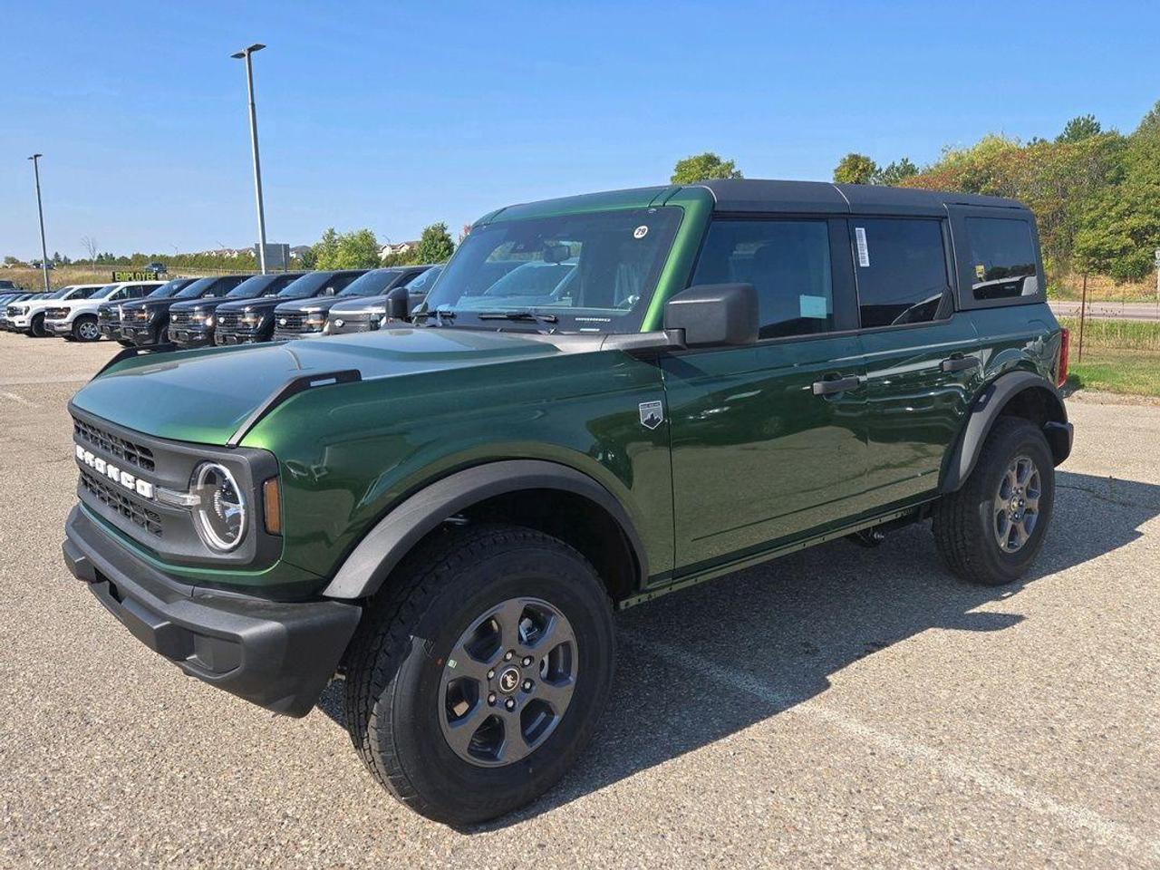 <p>Conquer any terrain in the brand-new 2025 Ford Bronco BIG BEND, now available at Expressway Motors Ltd.! This rugged SUV, painted in a stunning Eruption Green Metallic, is ready for adventure. Its classic Bronco design is perfectly complemented by modern features, making it the ideal vehicle for both city streets and untamed trails. The spacious interior, featuring comfortable SMOKED TRUFFLE/BLACK ONYX cloth bucket seats, invites you and your passengers to experience the journey in style and comfort. With its robust 4-wheel drive system and a powerful 2.3L engine, the Bronco is engineered to handle whatever the Canadian landscape throws your way.</p><p>Here are a few of the Broncos highlights that will get you excited about your next adventure:</p><ul><li><strong>Eruption Green Metallic:</strong> Turn heads with this striking exterior colour that embodies the Broncos adventurous spirit.</li><li><strong>Terrain Management System:</strong> Take control of any terrain with the Broncos advanced system, allowing you to easily switch between driving modes for optimal performance.</li><li><strong>Hard Top:</strong> Enjoy the open-air experience and the rugged look of the classic Bronco, ready for any weather.</li><li><strong>4-wheel Drive:</strong> Confidently navigate through snow, mud, or gravel with the Broncos capable 4-wheel drive system, ensuring youre always in control.</li><li><strong>Automatic Transmission:</strong> Experience effortless driving with the automatic transmission, allowing you to focus on the road ahead.</li></ul><p><strong><em>Powered by AutoIntelligence&trade;</em></strong> Vehicle information has been generated using artificial intelligence and is provided for informational purposes only. While efforts are made to ensure accuracy, please confirm all details directly with the dealer.</p>
