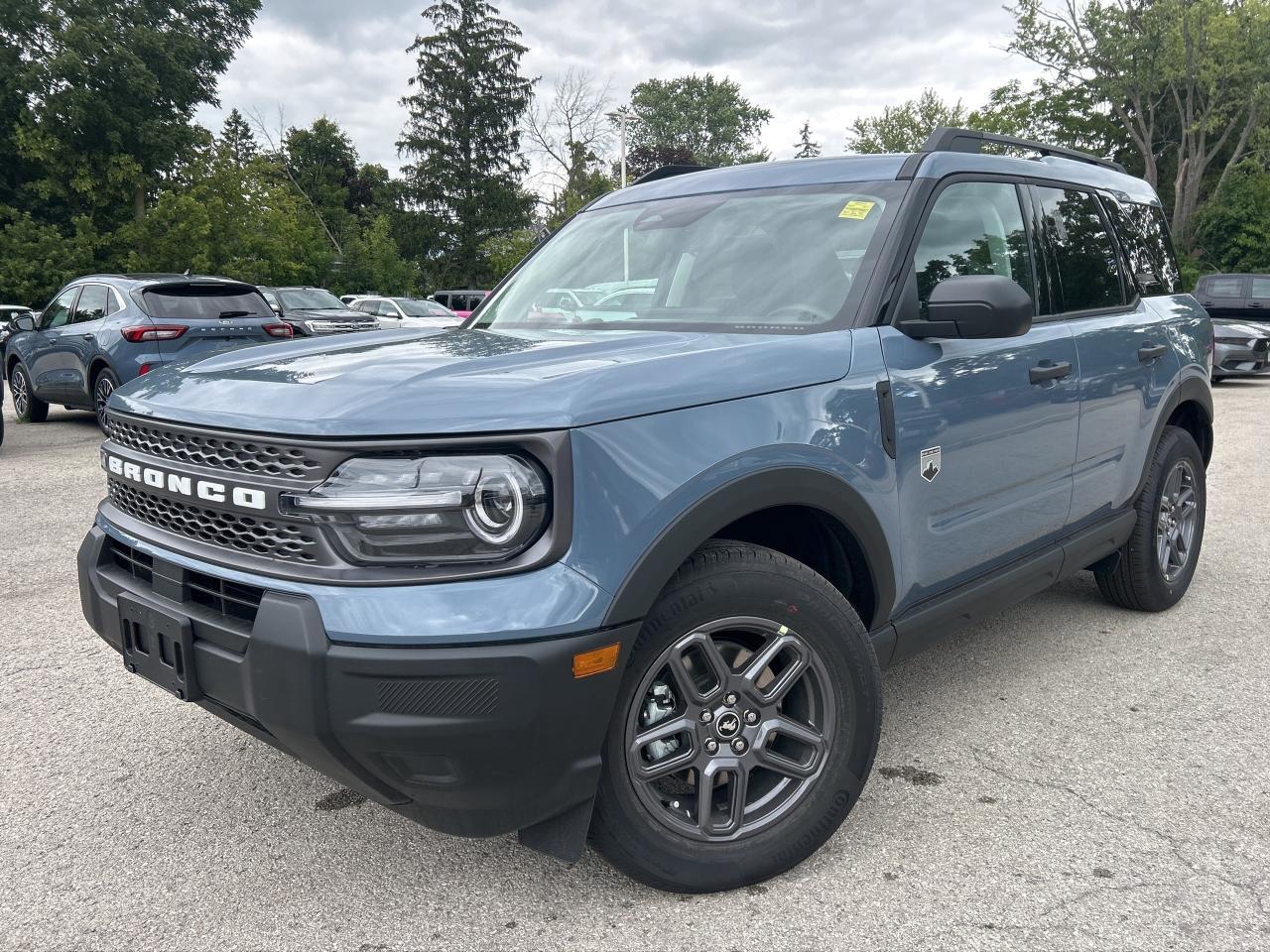 Heated Seats,  Power Seat,  SiriusXM,  Apple CarPlay,  Android Auto!           Why Buy From Winegard Ford?   * No Administration fees  * No Additional Charges for Factory Orders  * 100 Point Inspection on All Used Vehicles  * Full Tank of Fuel with Every New or Used Vehicle Purchase  * Licensed Ford Accessories Available  *  Window Tinting Available  * Custom Truck Lift and Leveling Packages Available         Designed for every adventurer, this Bronco Sport gets you out into the wild, and back again.      A compact footprint, an iconic name, and modern luxury come together to make this Bronco Sport an instant classic. Whether your next adventure takes you deep into the rugged wilds, or into the rough and rumble city, this Bronco Sport is exactly what you need. With enough cargo space for all of your gear, the capability to get you anywhere, and a manageable footprint, theres nothing quite like this Ford Bronco Sport.      This azure gray metallic SUV  has an automatic transmission and is powered by a  1.5L engine.      Our Bronco Sports trim level is Big Bend. This Bronco Big Bend steps things up with heated cloth front seats that feature power lumbar adjustment, along with SiriusXM streaming radio and exclusive aluminum wheels. Also standard include voice-activated automatic air conditioning, 13.2-inch SYNC 4 powered infotainment screen with Apple CarPlay and Android Auto, smart charging USB type-A and type-C ports, 4G LTE mobile hotspot internet access, proximity keyless entry with remote start, and a robust terrain management system that features the trademark Go Over All Terrain (G.O.A.T.) driving modes. Additional features include blind spot detection, rear cross traffic alert and pre-collision assist with automatic emergency braking, lane keeping assist, lane departure warning, forward collision alert, driver monitoring alert, a rear-view camera, and so much more. This vehicle has been upgraded with the following features: Heated Seats,  Power Seat,  Siriusxm,  Apple Carplay,  Android Auto,  Remote Start,  Blind Spot Detection.       View the original window sticker for this vehicle with this url http://www.windowsticker.forddirect.com/windowsticker.pdf?vin=3FMCR9BN3SRF12110.     To apply right now for financing use this link : http://www.winegardford.com/financing/application.htm         Weve discounted this vehicle $750.   Buy this vehicle now for the lowest bi-weekly payment of $314.04 with $0 down for 96 months @ 8.99% APR O.A.C. ( taxes included, $22 documentation fee   / Total cost of borrowing $18795   ).  See dealer for details.       o~o