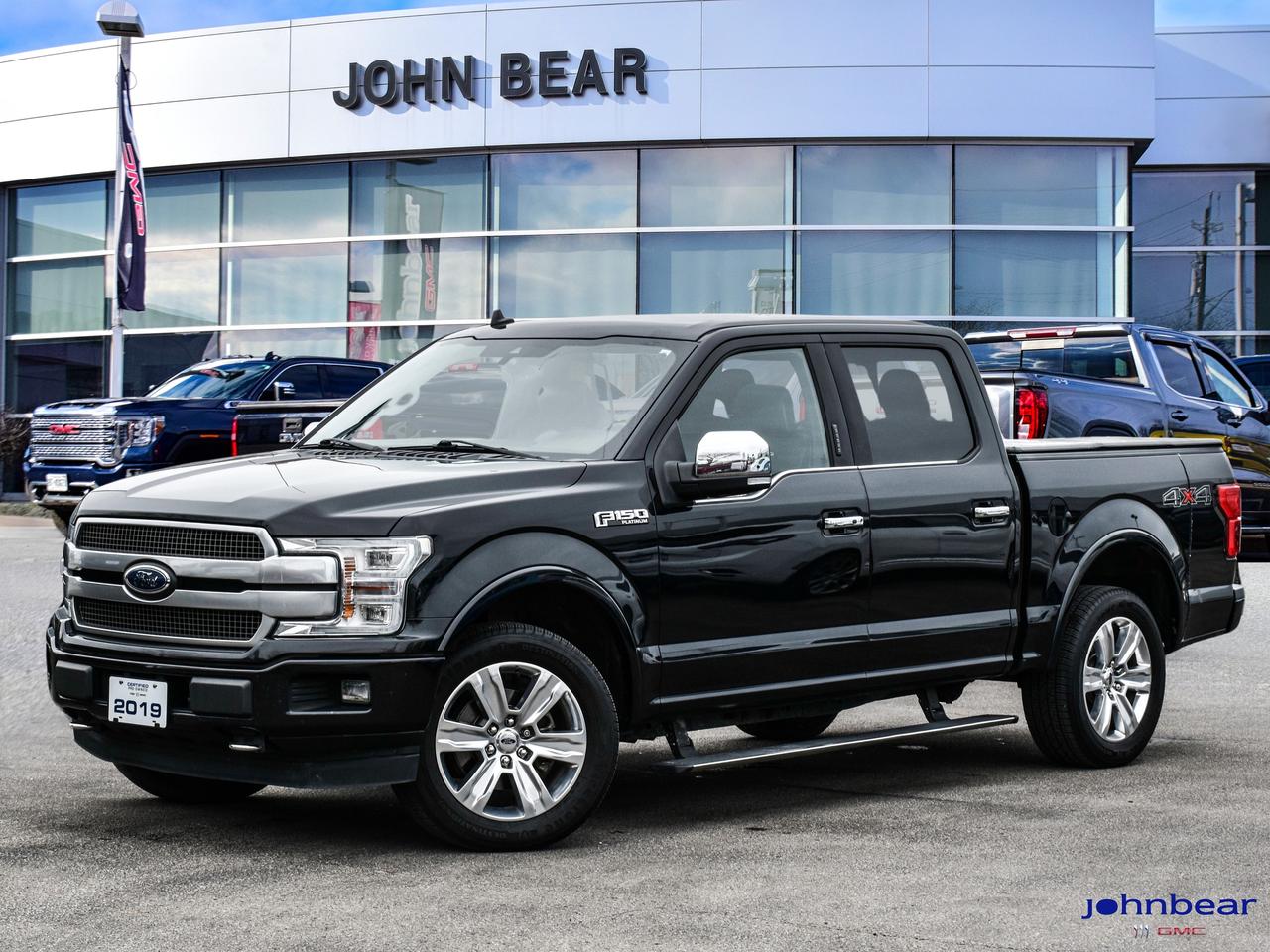 2019 Ford F-150 Platinum      *LEATHER*, *PANORAMIC ROOF*, *NAVIGATION*, *SUNROOF*, *BACK-UP CAMERA*, *NOT A RENTAL*, *LOCAL TRADE*, *MOONROOF*, *MARKET VALUE PRICING*, *CLEAN CARFAX REPORT*, 4WD.      3.5L V6 EcoBoost 10-Speed Automatic 4WD      Certified. Certification Program Details: 30 Days on Safety Related Items.      Reviews:    * Many owners say the F-150s wide selection of handy and high-tech features plays a major role in its appeal, with the advanced parking and trailer maneuvering systems being common favourites. A commanding driving position, very spacious cabin, and relatively easy-to-use control layouts round out the package. Performance typically rates highly as well, especially from the EcoBoost engines. Source: autoTRADER.ca      John Bear Buick GMC offers many automotive products and services. When you visit our store, what you can expect is quality both in our selection of pre-owned vehicles and from our world-class sales team. We offer Market Based Pricing with some of the best value in the Niagara region.