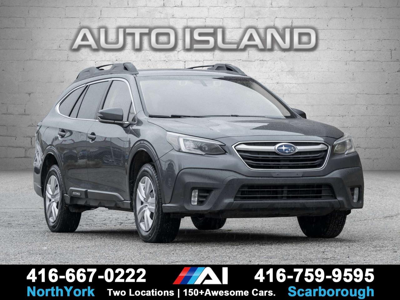DEALER SERVICED, NO ACCIDENTS, SYMMETRICAL AWD, 2.5L 4-CYLINDER, HEATED SEATS, APPLE CARPLAY/ANDROID AUTO, BACKUP CAMERA, BLIND SPOT MONITORING, REAR CROSS-TRAFFIC ALERT, EYESIGHT DRIVER ASSIST, POWER DRIVERS SEAT.<br><br>This 2020 Subaru Outback 2.5i Convenience gives you the practical upgrades that make it a great everyday SUV without paying for features you may not need. The Convenience trim adds heated front seats, a power drivers seat, and 17-inch alloy wheels over the base model, while Apple CarPlay and Android Auto keep the cabin connected. Subarus Symmetrical AWD and EyeSight driver-assist technology provide added confidence in all seasons, with features like adaptive cruise control, pre-collision braking, lane keep assist, and lane departure warning. With a clean, accident-free history and the proven 2.5L four-cylinder engine, this Outback is a comfortable, practical, and capable choice.<br><br>Auto Island Inc., North York<br>2555 Steeles Ave. West<br><br>www.autoislandinc.com <br><br>4.7 Google Rating and over 150 vehicles in stock, with more arriving daily! We take pride in offering top-quality vehicles and exceptional service. Our full-service mechanical shop is ready for all your maintenance needs, and every vehicle is professionally detailed and inspected  buy with confidence!<br><br>Payments as low as $0 down, up to 84 months, OAC. Good credit, bad credit, new credit? No problem  everyones approved! Easy online credit application available . Rates starting at 6.95% OAC  please call for details.<br><br>Please note: All prices are plus applicable taxes (HST) and licensing. No hidden surprisesjust great vehicles and transparent deals. Certification is available for an additional $899. Without certification, as per OMVIC regulations, the vehicle is not drivable, not E-tested, and not certified.<br><br>Proudly serving the GTA and beyond: Peel, Halton, Brampton, Toronto, Burlington, Milton, Mississauga, Hamilton, Cambridge, London, Kitchener, Guelph, Orangeville, Newmarket, Barrie, Markham, Bolton, Caledon, Vaughan, Woodbridge, Etobicoke, Oakville, and more.<br><br>We carry all makes and models, including Mercedes, BMW, Audi, Jaguar, VW, Maserati, Porsche, Land Rover, Range Rover, Chrysler, Jeep, Honda, Toyota, Lexus, Infiniti, Acura, and more.<br><br> <br><br><br><br><br><br> <br><br><br><br><br><br><br><br><br>