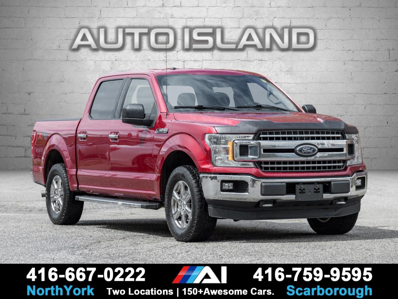 CHROME APPEARANCE, BACKUP CAMERA, BLUETOOTH, RUNNING BOARDS, ALLOY WHEELS, KEYLESS ENTRY, POWER WINDOWS/LOCKS/MIRRORS.    This 2018 Ford F-150 XLT SuperCrew 4WD comes equipped with the efficient yet powerful 2.7L EcoBoost engine, delivering strong performance with impressive fuel economy. The XTR Package enhances its presence with chrome bumpers, grille, wheels, and running boards, giving it a polished look that stands out. The spacious SuperCrew cab offers full-size rear seating, Bluetooth, backup camera, and power accessories for everyday convenience. With its balance of capability, comfort, and style, this F-150 is equally at home on the job site or on the road with the family.            Auto Island Inc., North York  2555 Steeles Ave. West    www.autoislandinc.com     4.7 Google Rating and over 150 vehicles in stock, with more arriving daily! We take pride in offering top-quality vehicles and exceptional service. Our full-service mechanical shop is ready for all your maintenance needs, and every vehicle is professionally detailed and inspected – buy with confidence!    Payments as low as $0 down, up to 84 months, OAC. Good credit, bad credit, new credit? No problem – everyone’s approved! Easy online credit application available . Rates starting at 6.95% OAC – please call for details.    Please note: All prices are plus applicable taxes (HST) and licensing. No hidden surprises—just great vehicles and transparent deals. Certification is available for an additional $899. Without certification, as per OMVIC regulations, the vehicle is not drivable, not E-tested, and not certified.    Proudly serving the GTA and beyond: Peel, Halton, Brampton, Toronto, Burlington, Milton, Mississauga, Hamilton, Cambridge, London, Kitchener, Guelph, Orangeville, Newmarket, Barrie, Markham, Bolton, Caledon, Vaughan, Woodbridge, Etobicoke, Oakville, and more.    We carry all makes and models, including Mercedes, BMW, Audi, Jaguar, VW, Maserati, Porsche, Land Rover, Range Rover, Chrysler, Jeep, Honda, Toyota, Lexus, Infiniti, Acura, and more.