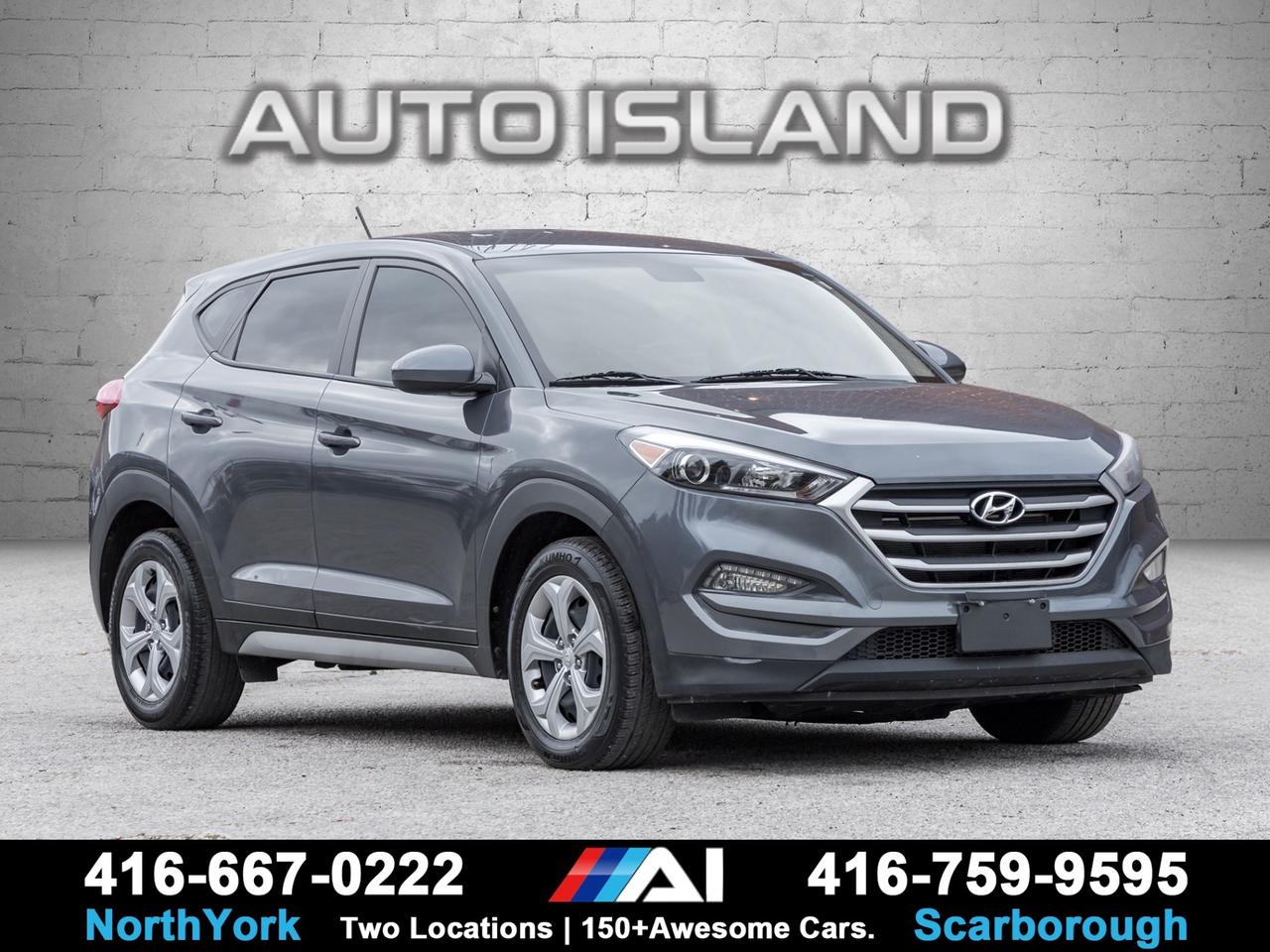 AWD, HEATED SEATS, BACKUP CAMERA, BLUETOOTH, AIR CONDITIONING, CRUISE CONTROL, POWER WINDOWS AND LOCKS. This 2017 Hyundai Tucson 2.0 AWD is a straightforward, practical SUV that’s easy to live with and well suited for everyday driving. The all-wheel drive system adds confidence year round, while features like heated front seats, a rearview camera, and Bluetooth cover the essentials most people actually use. Comfortable, efficient, and simple in the right ways, this Tucson is a solid choice if you’re looking for a dependable compact SUV without paying for extras you don’t need.     Auto Island Inc., North York  2555 Steeles Ave. West    www.autoislandinc.com     4.7 Google Rating and over 150 vehicles in stock, with more arriving daily! We take pride in offering top-quality vehicles and exceptional service. Our full-service mechanical shop is ready for all your maintenance needs, and every vehicle is professionally detailed and inspected – buy with confidence!    Payments as low as $0 down, up to 84 months, OAC. Good credit, bad credit, new credit? No problem – everyone’s approved! Easy online credit application available . Rates starting at 6.95% OAC – please call for details.    Please note: All prices are plus applicable taxes (HST) and licensing. No hidden surprises—just great vehicles and transparent deals. Certification is available for an additional $899. Without certification, as per OMVIC regulations, the vehicle is not drivable, not E-tested, and not certified.    Proudly serving the GTA and beyond: Peel, Halton, Brampton, Toronto, Burlington, Milton, Mississauga, Hamilton, Cambridge, London, Kitchener, Guelph, Orangeville, Newmarket, Barrie, Markham, Bolton, Caledon, Vaughan, Woodbridge, Etobicoke, Oakville, and more.    We carry all makes and models, including Mercedes, BMW, Audi, Jaguar, VW, Maserati, Porsche, Land Rover, Range Rover, Chrysler, Jeep, Honda, Toyota, Lexus, Infiniti, Acura, and more.