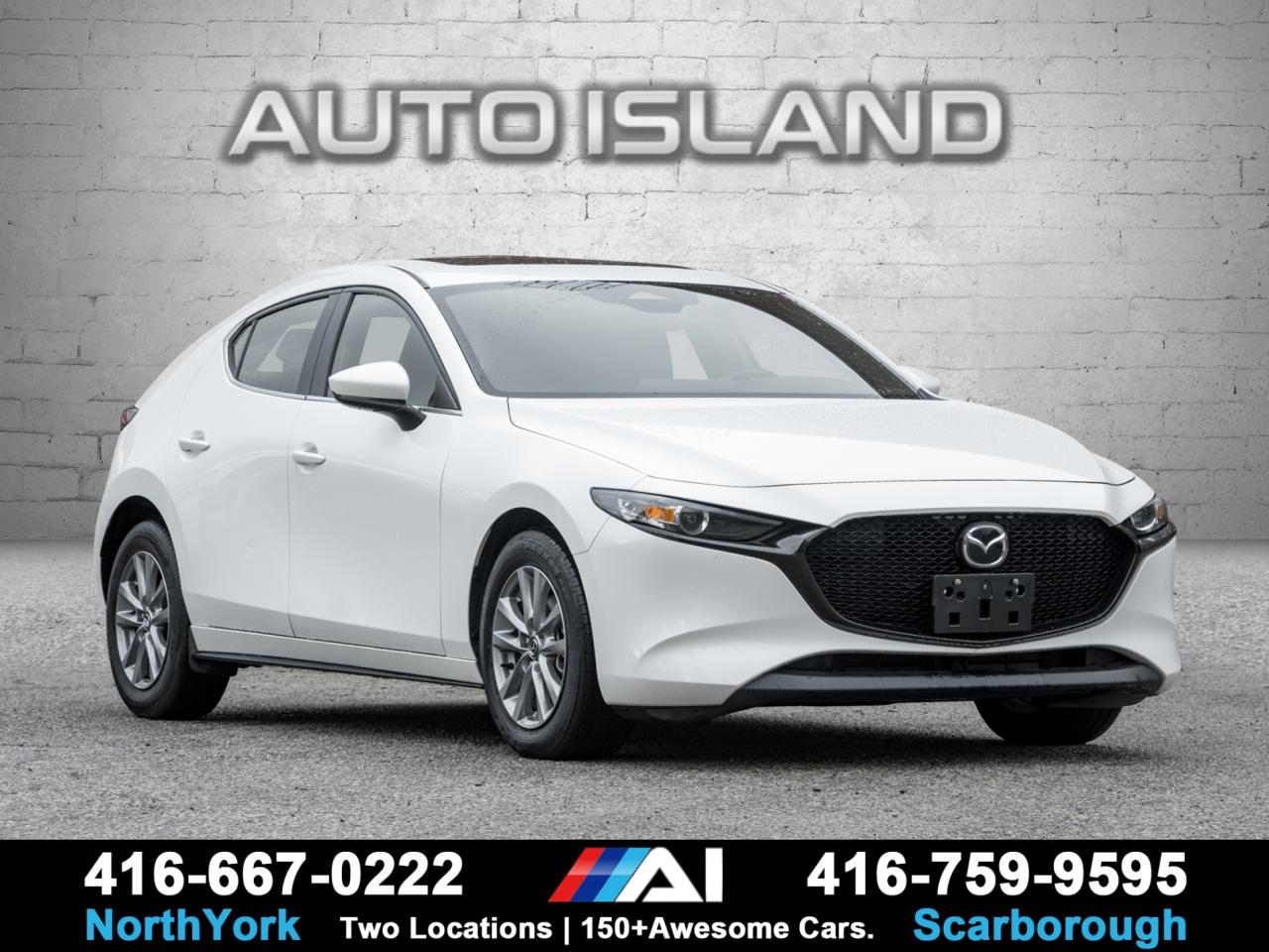 ACCIDENT FREE, HEATED SEATS & STEERING WHEEL, APPLE CARPLAY/ANDROID AUTO, ALLOY WHEELS, BACKUP CAMERA, DUAL-ZONE CLIMATE CONTROL, KEYLESS ENTRY & PUSH START.    Accident-free and exceptionally clean, this 2024 Mazda3 Sport GS FWD combines sharp handling with modern comfort and technology. Inside, you’ll find heated front seats and a heated steering wheel, Apple CarPlay/Android Auto integration, and dual-zone climate control for all-season comfort. The hatchback design adds practicality and cargo space, while Mazda’s precise steering and composed ride make every drive engaging. A sleek, well-kept example of Mazda’s driver-focused design and engineering.         Auto Island Inc., North York  2555 Steeles Ave. West    www.autoislandinc.com     4.7 Google Rating and over 150 vehicles in stock, with more arriving daily! We take pride in offering top-quality vehicles and exceptional service. Our full-service mechanical shop is ready for all your maintenance needs, and every vehicle is professionally detailed and inspected – buy with confidence!    Payments as low as $0 down, up to 84 months, OAC. Good credit, bad credit, new credit? No problem – everyone’s approved! Easy online credit application available . Rates starting at 6.95% OAC – please call for details.    Please note: All prices are plus applicable taxes (HST) and licensing. No hidden surprises—just great vehicles and transparent deals. Certification is available for an additional $899. Without certification, as per OMVIC regulations, the vehicle is not drivable, not E-tested, and not certified.    Proudly serving the GTA and beyond: Peel, Halton, Brampton, Toronto, Burlington, Milton, Mississauga, Hamilton, Cambridge, London, Kitchener, Guelph, Orangeville, Newmarket, Barrie, Markham, Bolton, Caledon, Vaughan, Woodbridge, Etobicoke, Oakville, and more.    We carry all makes and models, including Mercedes, BMW, Audi, Jaguar, VW, Maserati, Porsche, Land Rover, Range Rover, Chrysler, Jeep, Honda, Toyota, Lexus, Infiniti, Acura, and more.