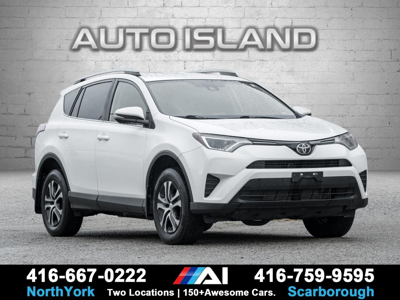 BACKUP CAMERA, BLUETOOTH, HEATED SEATS, CRUISE CONTROL, AIR CONDITIONING, POWER WINDOWS/LOCKS/MIRRORS.    This 2017 Toyota RAV4 LE in classic white delivers reliability, comfort, and everyday practicality. With a fuel-efficient 4-cylinder engine and smooth front-wheel-drive performance, it’s perfect for city commutes or longer drives. Inside, you’ll find heated seats, Bluetooth connectivity, and a backup camera for added convenience and safety. Accident-free and well cared for, this RAV4 offers peace of mind with Toyota’s reputation for durability and value.         Auto Island Inc., North York  2555 Steeles Ave. West    www.autoislandinc.com     4.7 Google Rating and over 150 vehicles in stock, with more arriving daily! We take pride in offering top-quality vehicles and exceptional service. Our full-service mechanical shop is ready for all your maintenance needs, and every vehicle is professionally detailed and inspected – buy with confidence!    Payments as low as $0 down, up to 84 months, OAC. Good credit, bad credit, new credit? No problem – everyone’s approved! Easy online credit application available . Rates starting at 6.95% OAC – please call for details.    Please note: All prices are plus applicable taxes (HST) and licensing. No hidden surprises—just great vehicles and transparent deals. Certification is available for an additional $899. Without certification, as per OMVIC regulations, the vehicle is not drivable, not E-tested, and not certified.    Proudly serving the GTA and beyond: Peel, Halton, Brampton, Toronto, Burlington, Milton, Mississauga, Hamilton, Cambridge, London, Kitchener, Guelph, Orangeville, Newmarket, Barrie, Markham, Bolton, Caledon, Vaughan, Woodbridge, Etobicoke, Oakville, and more.    We carry all makes and models, including Mercedes, BMW, Audi, Jaguar, VW, Maserati, Porsche, Land Rover, Range Rover, Chrysler, Jeep, Honda, Toyota, Lexus, Infiniti, Acura, and more.
