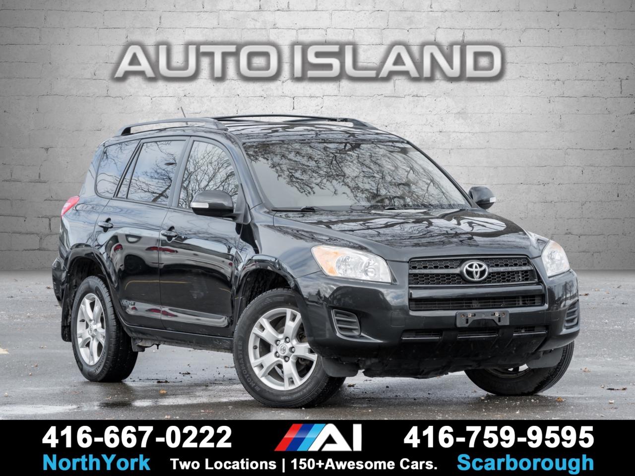 ALLOY WHEELS, SUNROOF, ROOF RAILS, POWER WINDOWS & LOCKS, KEYLESS ENTRY, CRUISE CONTROL, STEERING WHEEL AUDIO CONTROLS, 4WD.      This 2011 Toyota RAV4 4WD with the Touring Package is a solid, practical SUV with a sportier look and feel than the base model. The Touring Package adds alloy wheels, a power sunroof , roof rails, and a more refined driving setup, while Toyota’s dependable 4WD system makes it a great year-round option. Inside, you get a comfortable cabin with power features, keyless entry, cruise control, and steering wheel controls, all wrapped in a layout that’s easy to live with and built to last. A reliable, versatile RAV4 that still feels right at home as a daily driver.    Auto Island Inc., North York  2555 Steeles Ave. West    www.autoislandinc.com     4.7 Google Rating and over 150 vehicles in stock, with more arriving daily! We take pride in offering top-quality vehicles and exceptional service. Our full-service mechanical shop is ready for all your maintenance needs, and every vehicle is professionally detailed and inspected – buy with confidence!    Payments as low as $0 down, up to 84 months, OAC. Good credit, bad credit, new credit? No problem – everyone’s approved! Easy online credit application available . Rates starting at 6.95% OAC – please call for details.    Please note: All prices are plus applicable taxes (HST) and licensing. No hidden surprises—just great vehicles and transparent deals. Certification is available for an additional $899. Without certification, as per OMVIC regulations, the vehicle is not drivable, not E-tested, and not certified.    Proudly serving the GTA and beyond: Peel, Halton, Brampton, Toronto, Burlington, Milton, Mississauga, Hamilton, Cambridge, London, Kitchener, Guelph, Orangeville, Newmarket, Barrie, Markham, Bolton, Caledon, Vaughan, Woodbridge, Etobicoke, Oakville, and more.    We carry all makes and models, including Mercedes, BMW, Audi, Jaguar, VW, Maserati, Porsche, Land Rover, Range Rover, Chrysler, Jeep, Honda, Toyota, Lexus, Infiniti, Acura, and more.
